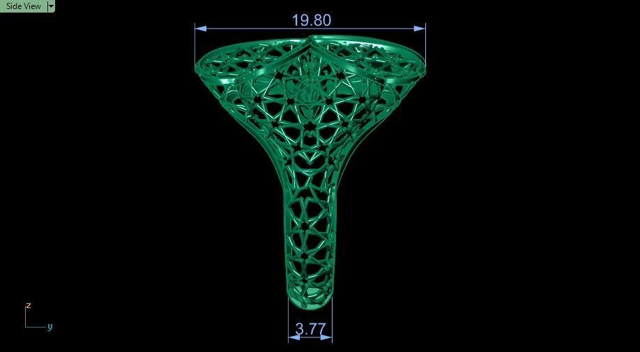 Heart Turkish ring 3D print model_13