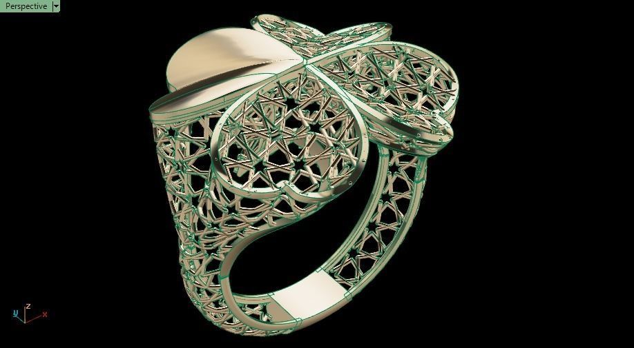 Heart Turkish ring 3D print model_9