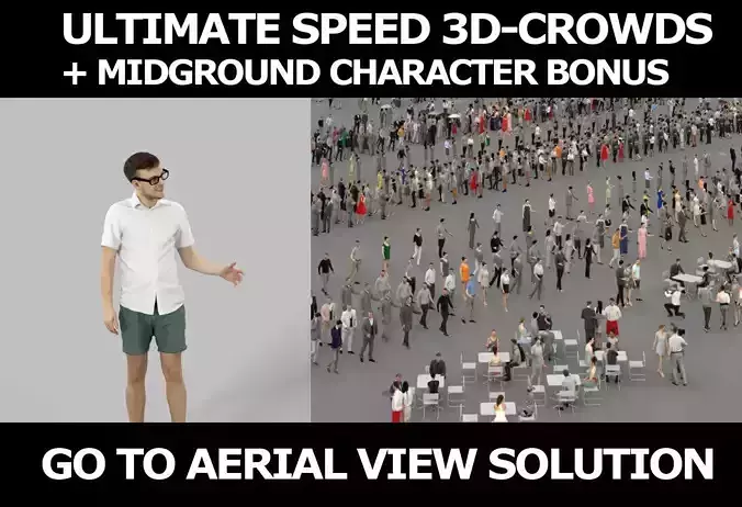 3d crowds and Veracity Summer Midground Casual Man 3D Model Collection