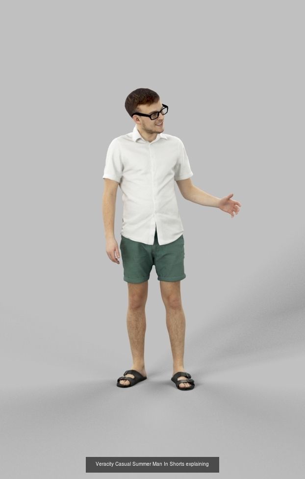 3d crowds and Veracity Summer Midground Casual Man 3D Model Collection_2