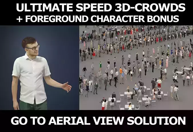 3d crowds and Veracity Summer foreground Casual Man 3D Model Collection