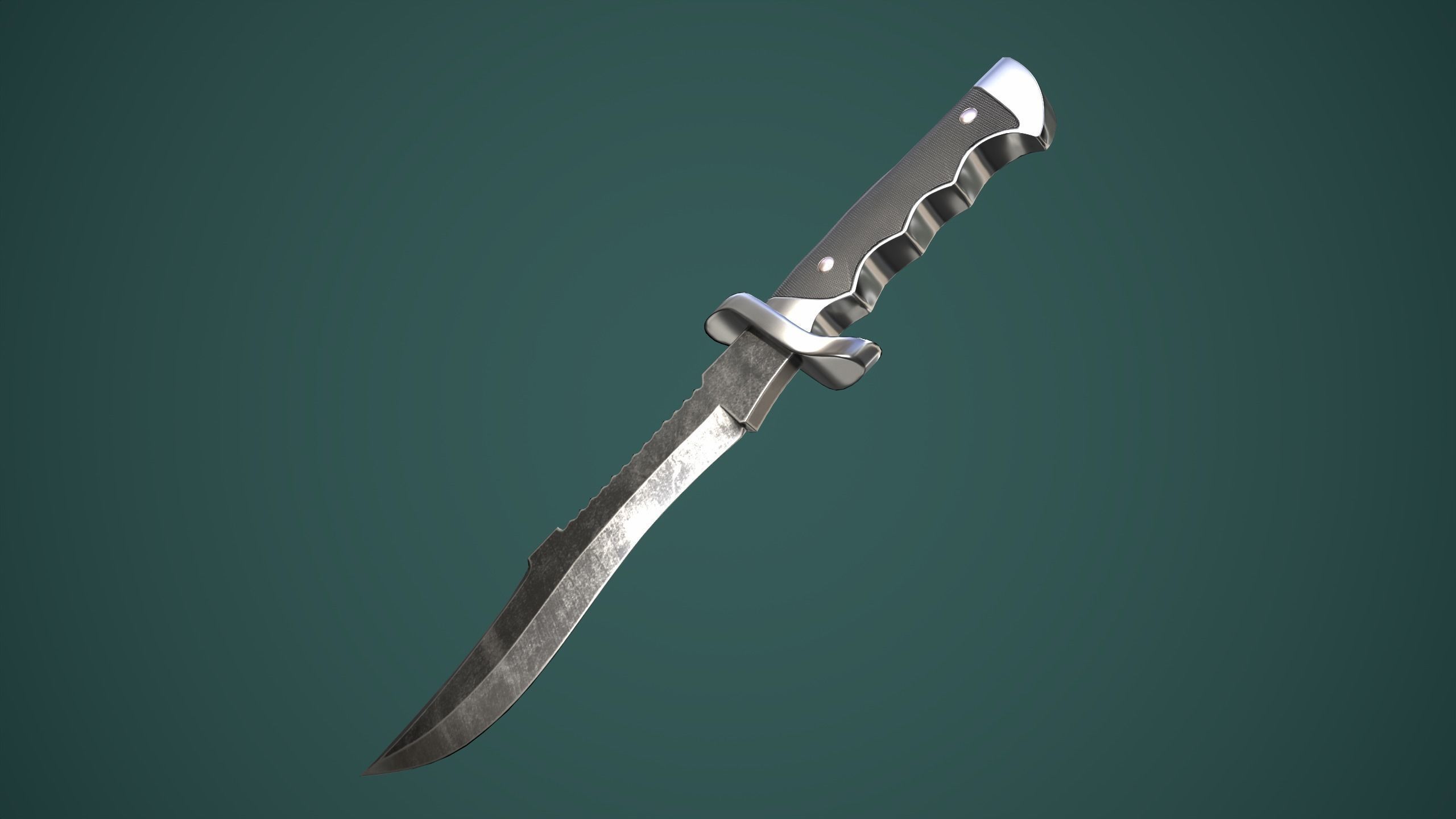 Hunting Knife Low-poly 3D model_5