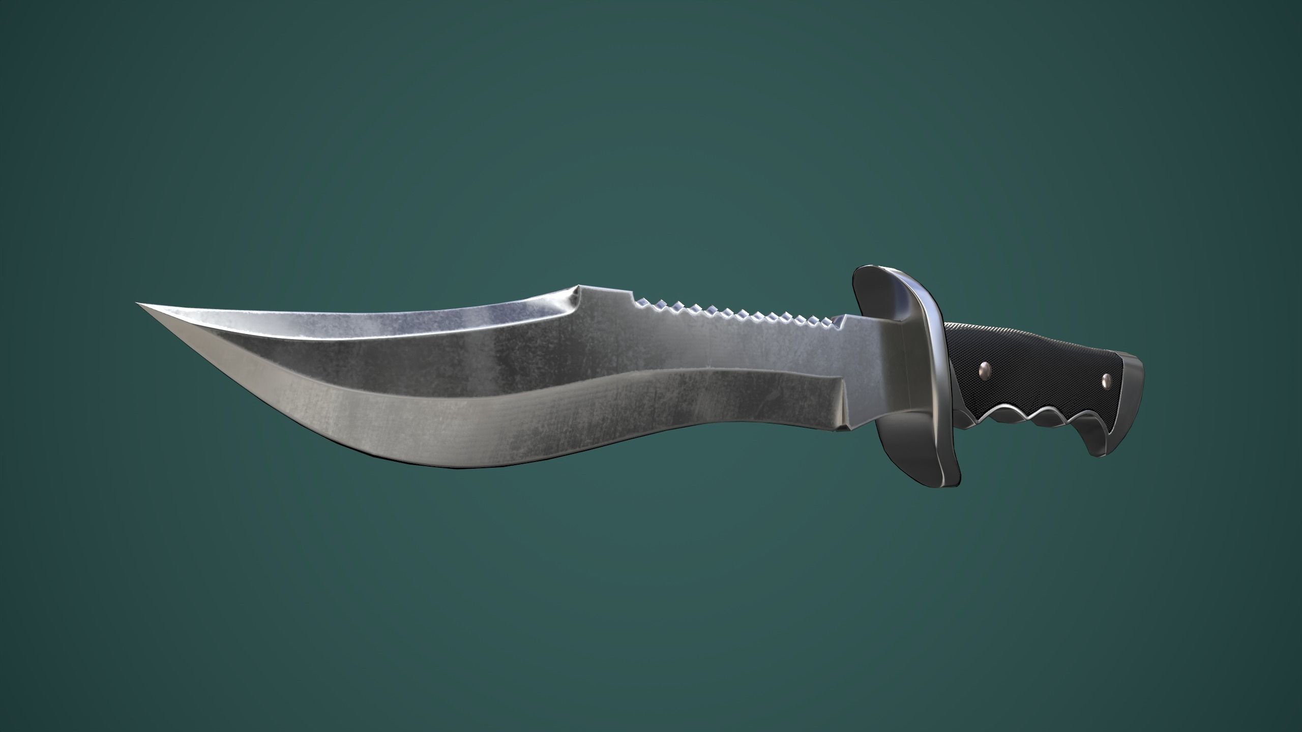 Hunting Knife Low-poly 3D model_2