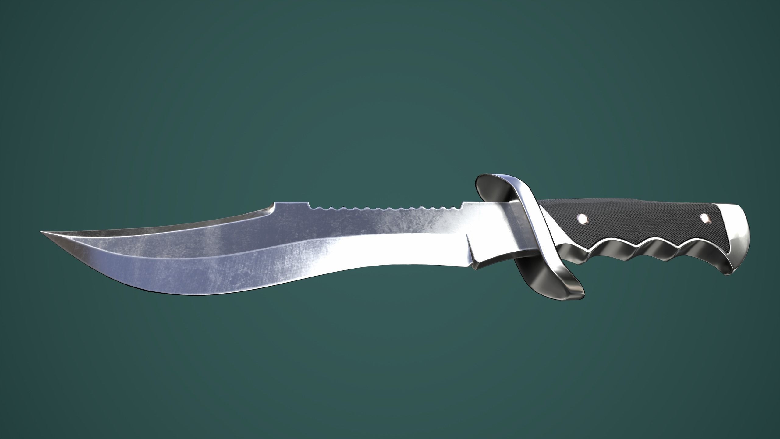 Hunting Knife Low-poly 3D model_6