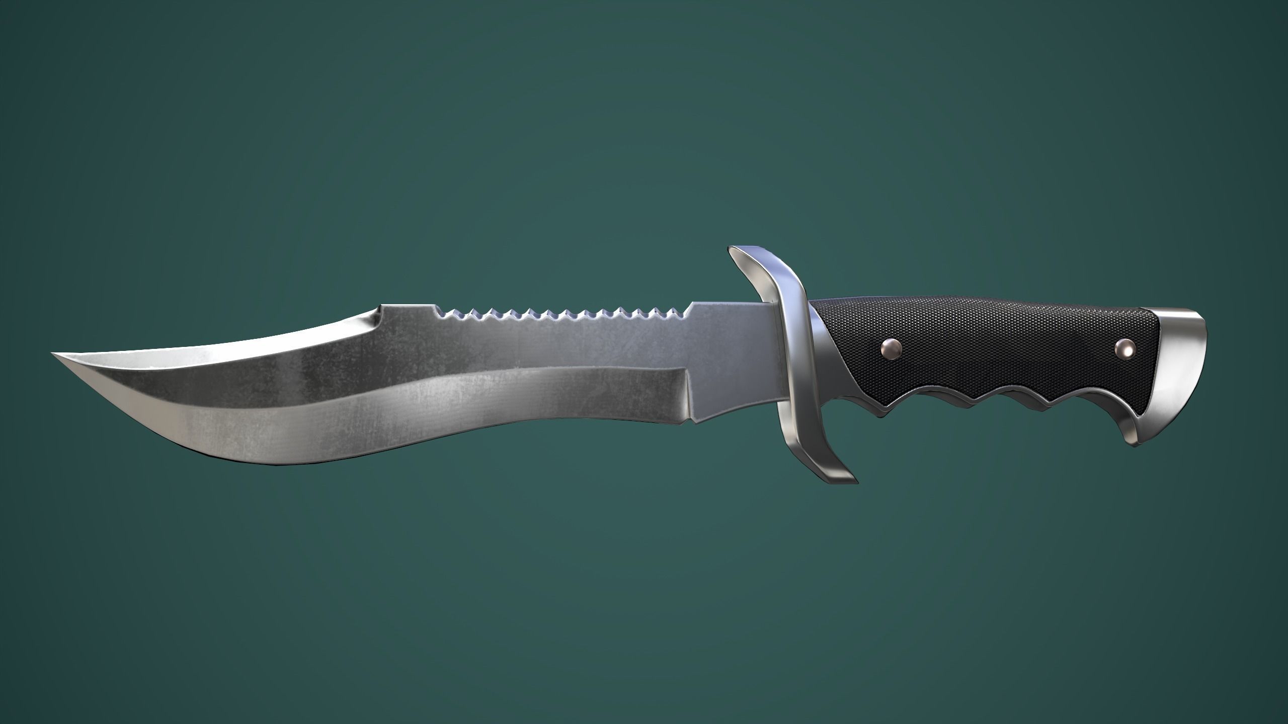 Hunting Knife Low-poly 3D model_8