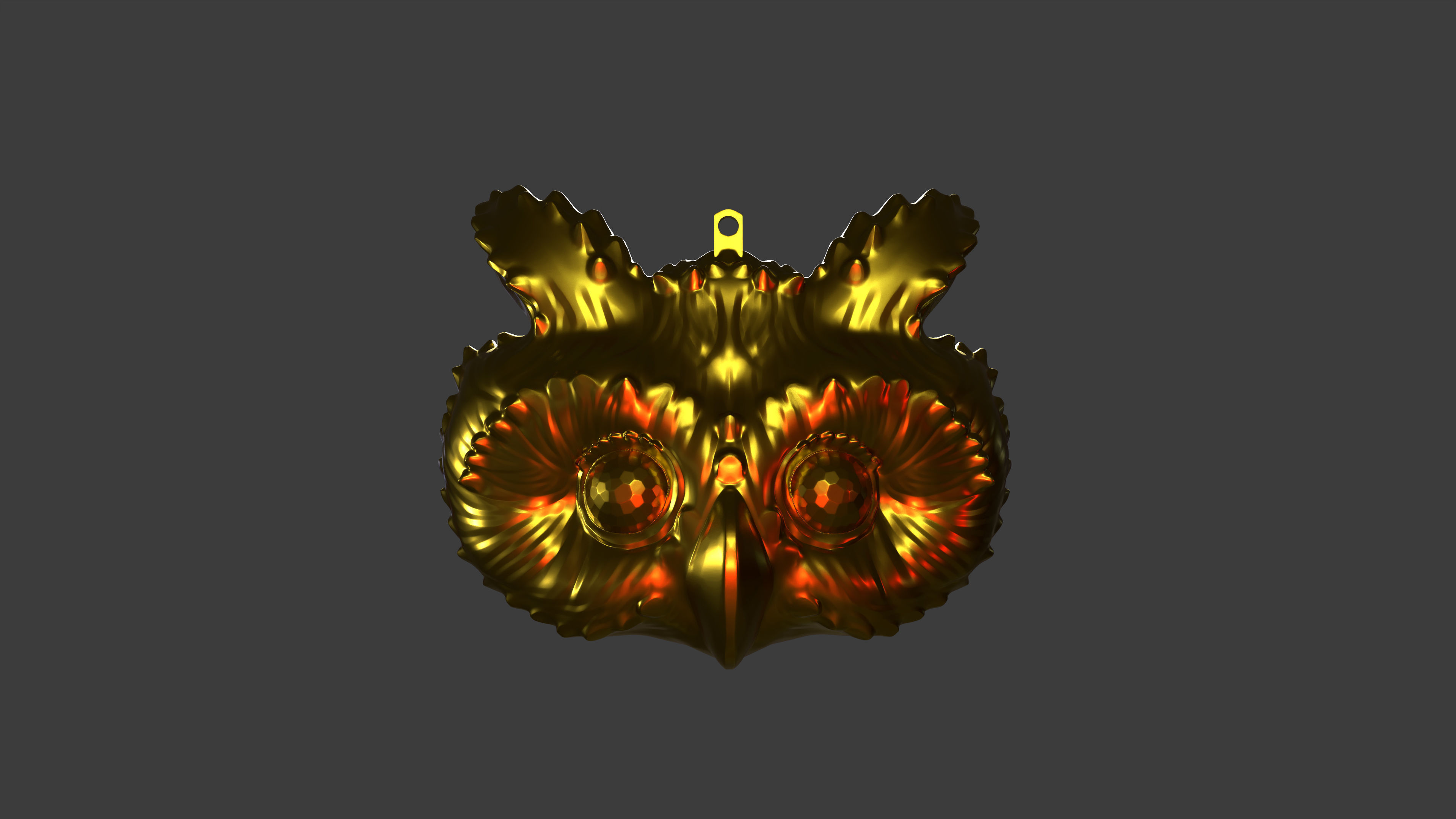 Owl face 3D print model_3