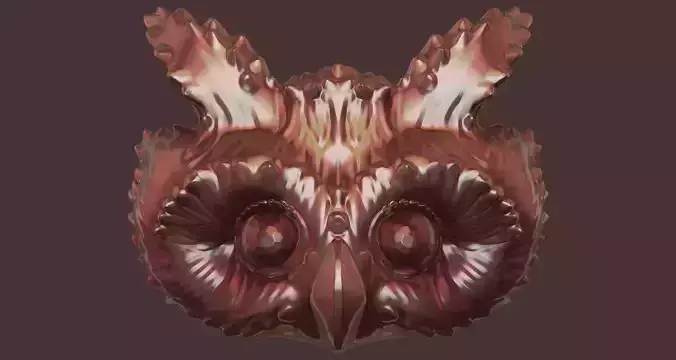 Owl face 3D print model