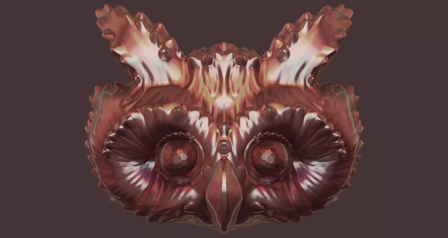 Owl face 3D print model_0