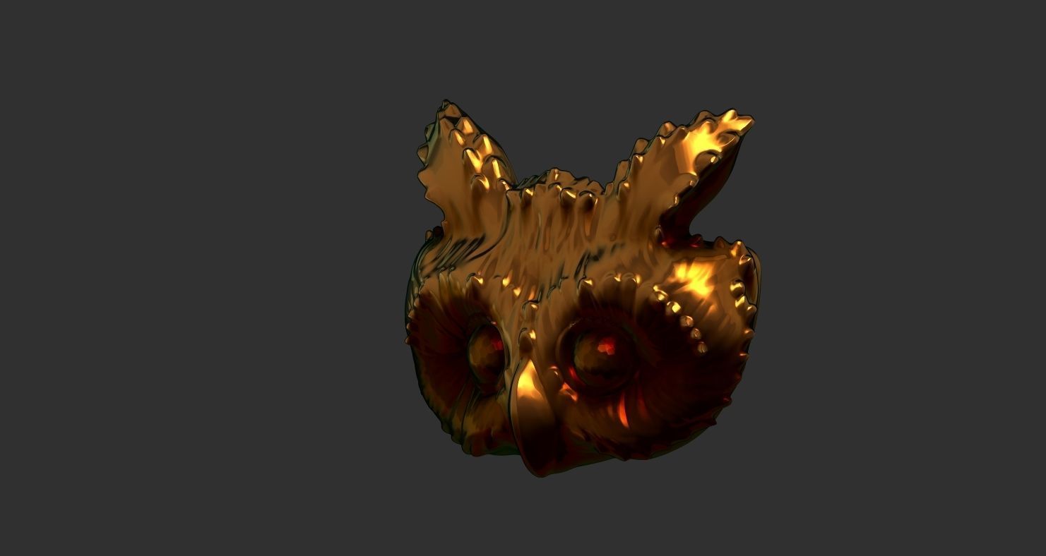 Owl face 3D print model_4