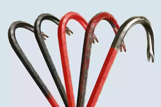 Crowbar Collection Low Poly Game Ready model cane