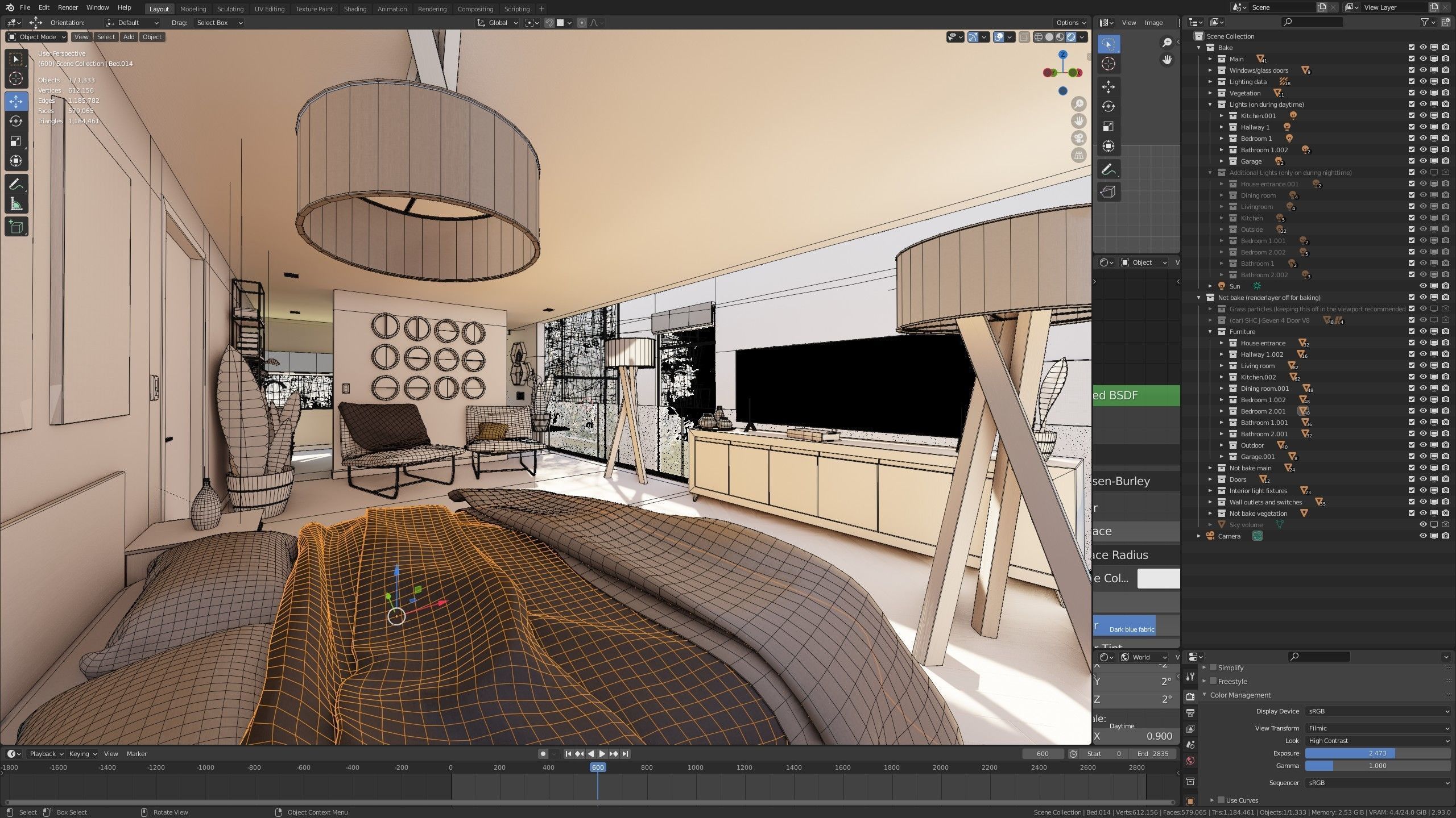 Modern villa 2021 Blender Eevee and Cycles 2 Low-poly 3D model_58