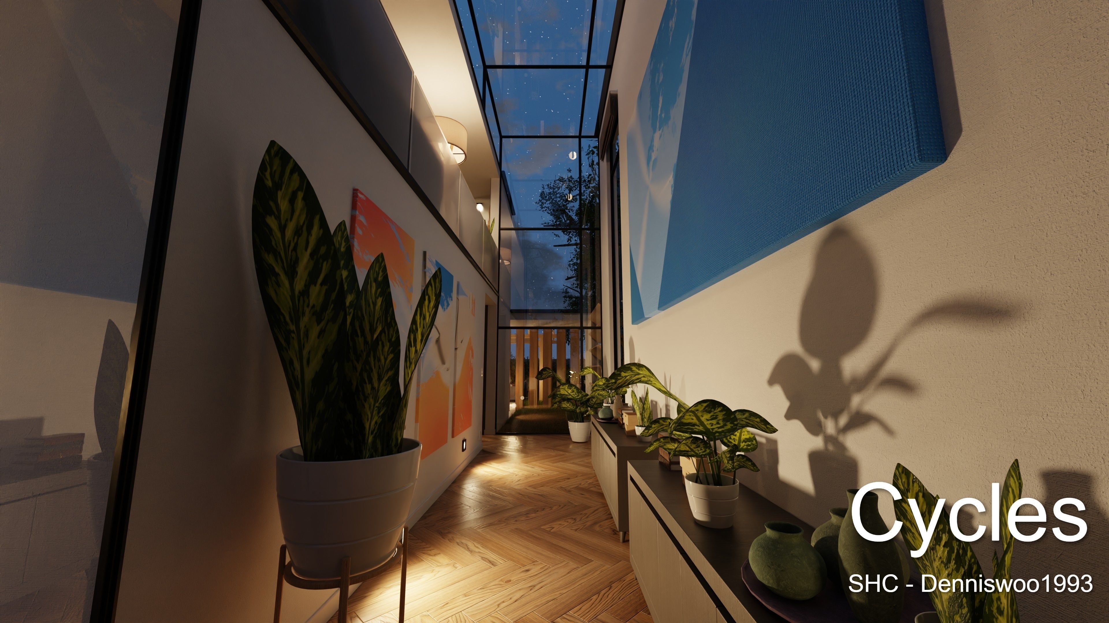 Modern villa 2021 Blender Eevee and Cycles 2 Low-poly 3D model_10