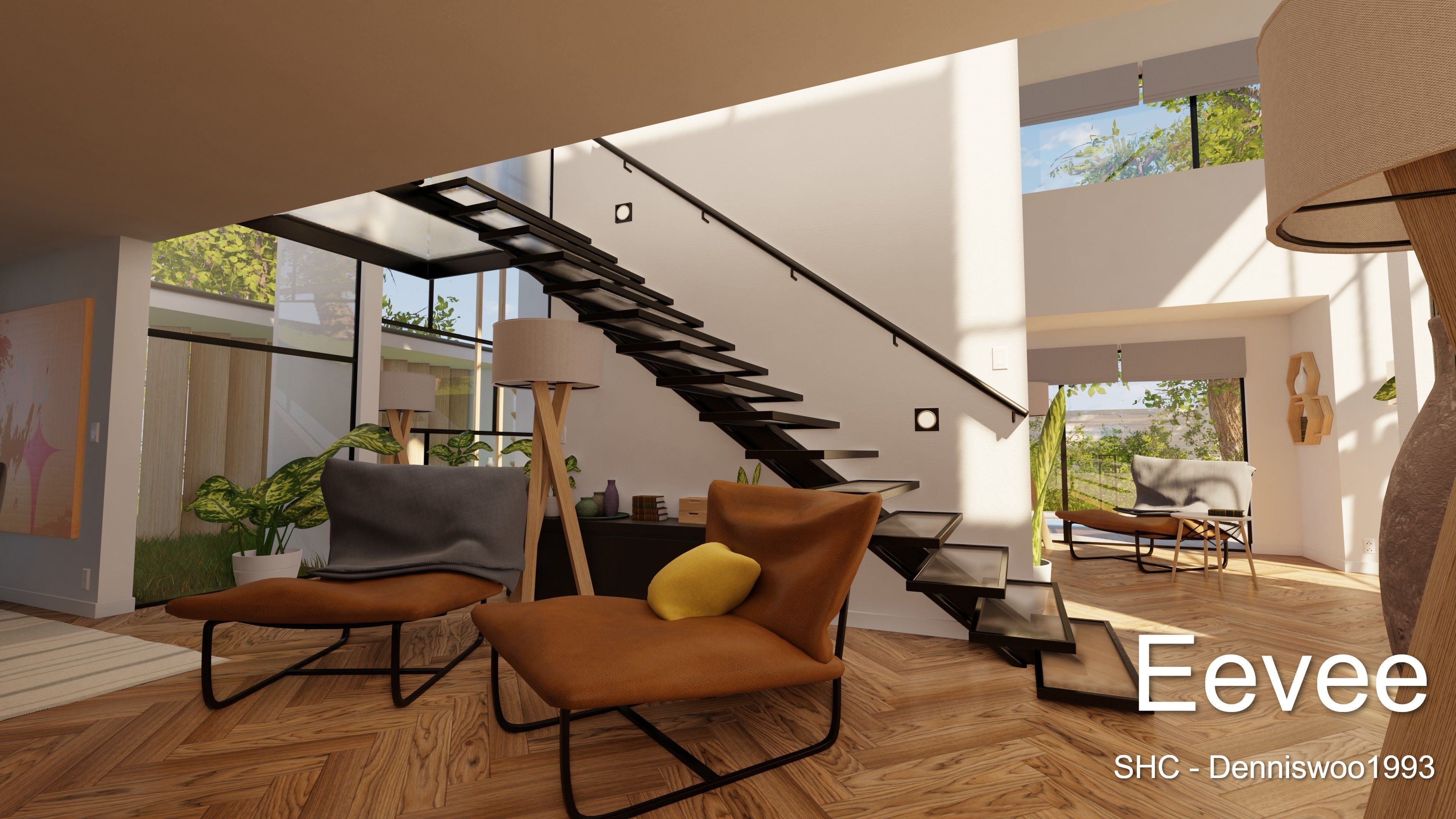 Modern villa 2021 Blender Eevee and Cycles 2 Low-poly 3D model_31