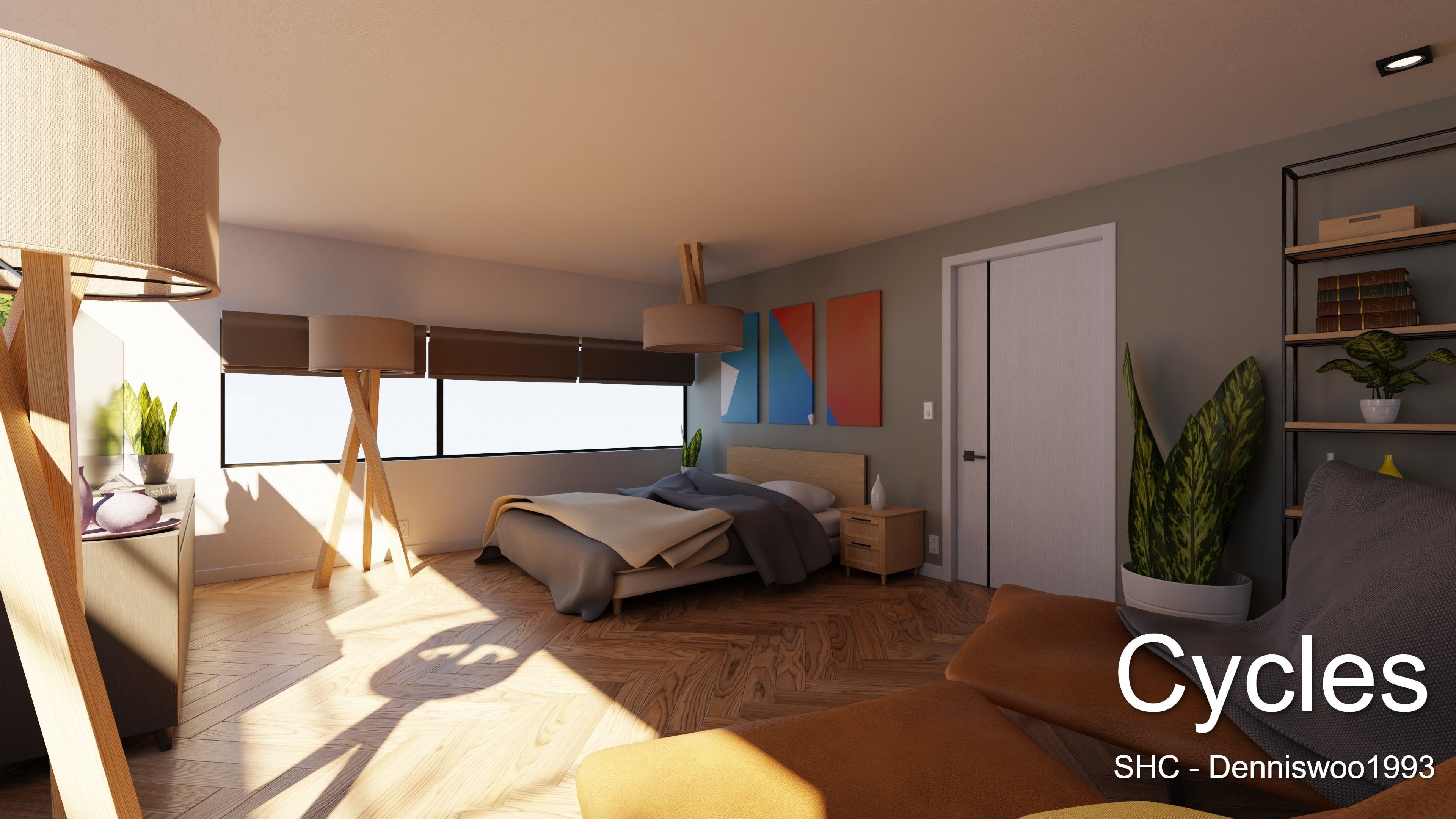 Modern villa 2021 Blender Eevee and Cycles 2 Low-poly 3D model_9