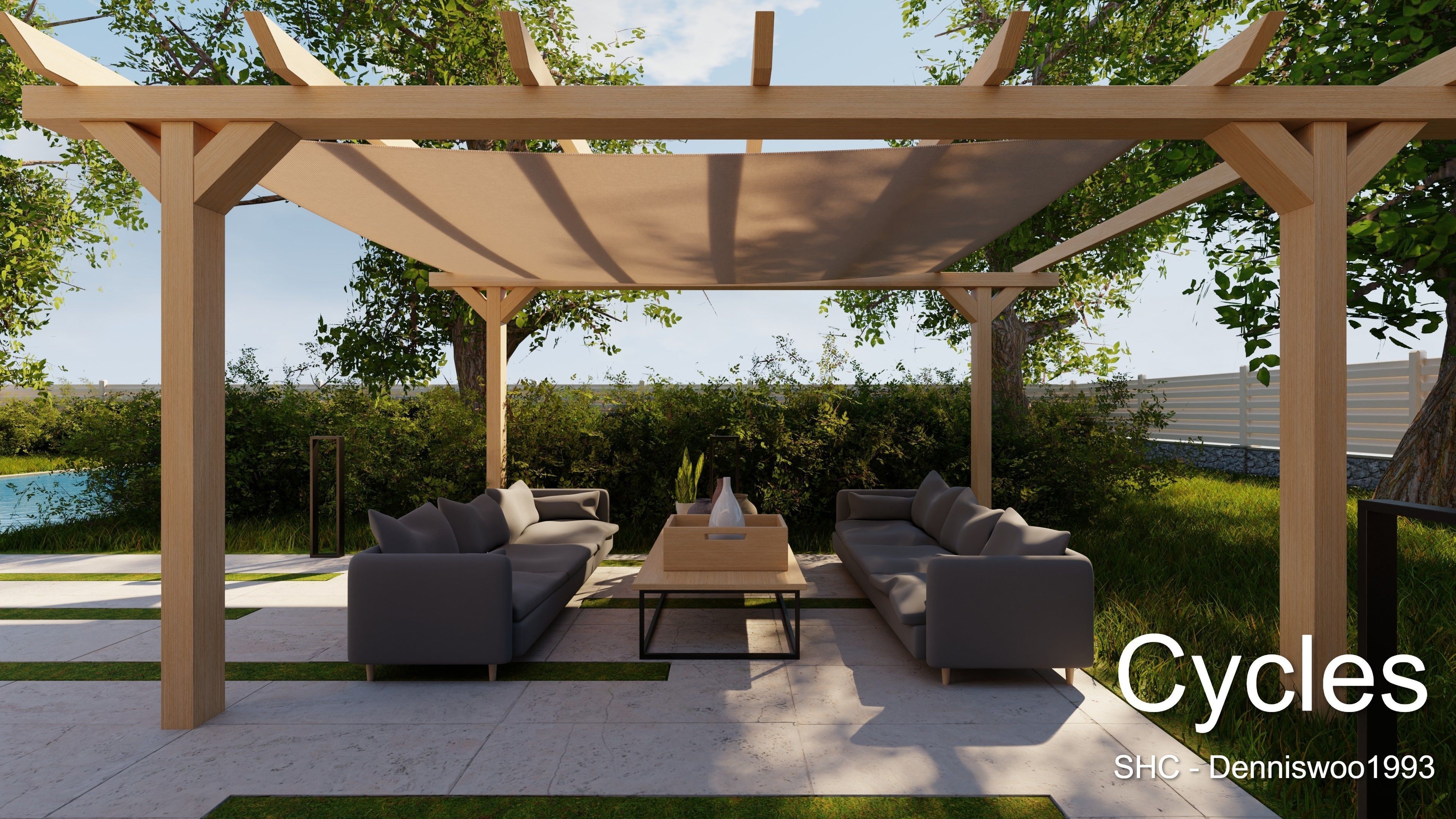 Modern villa 2021 Blender Eevee and Cycles 2 Low-poly 3D model_19