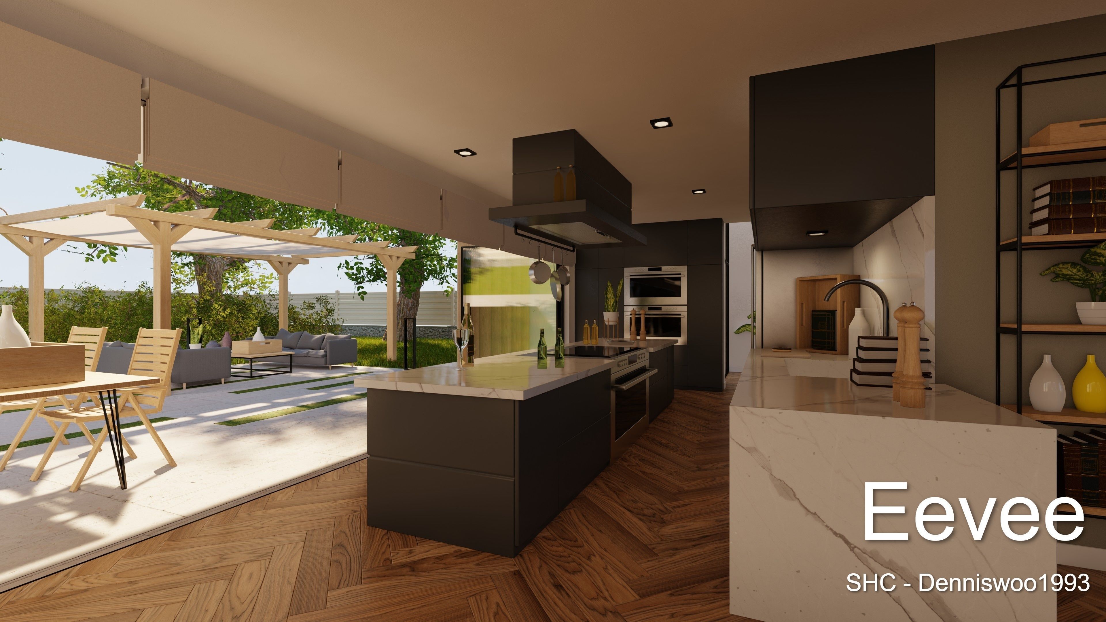 Modern villa 2021 Blender Eevee and Cycles 2 Low-poly 3D model_29