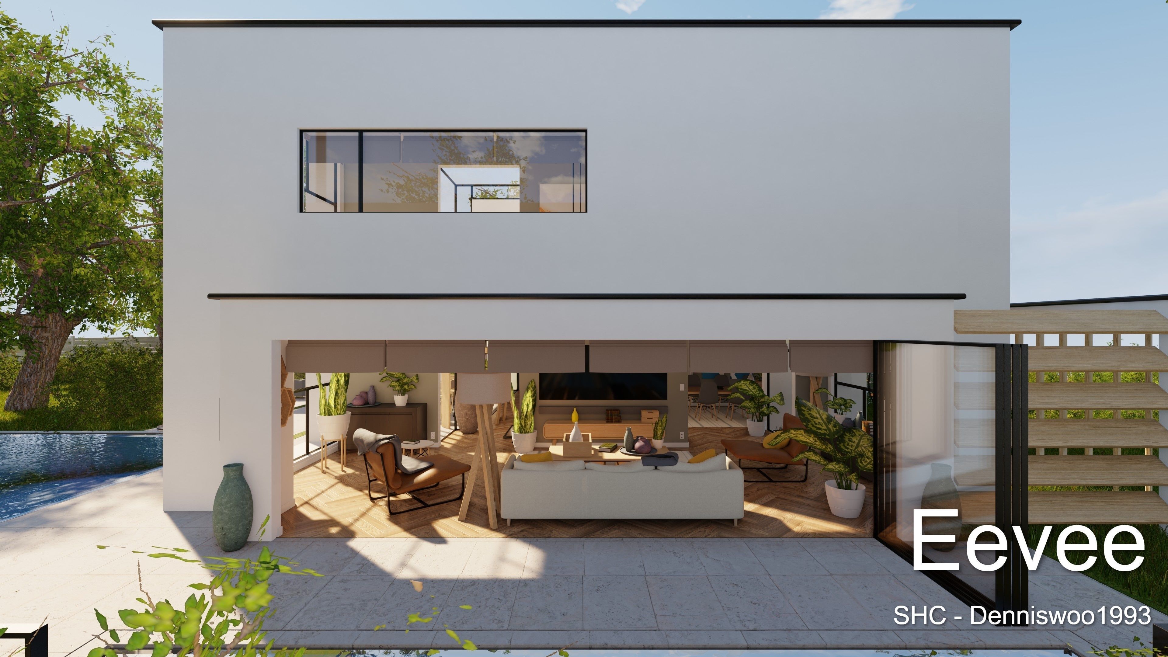 Modern villa 2021 Blender Eevee and Cycles 2 Low-poly 3D model_36