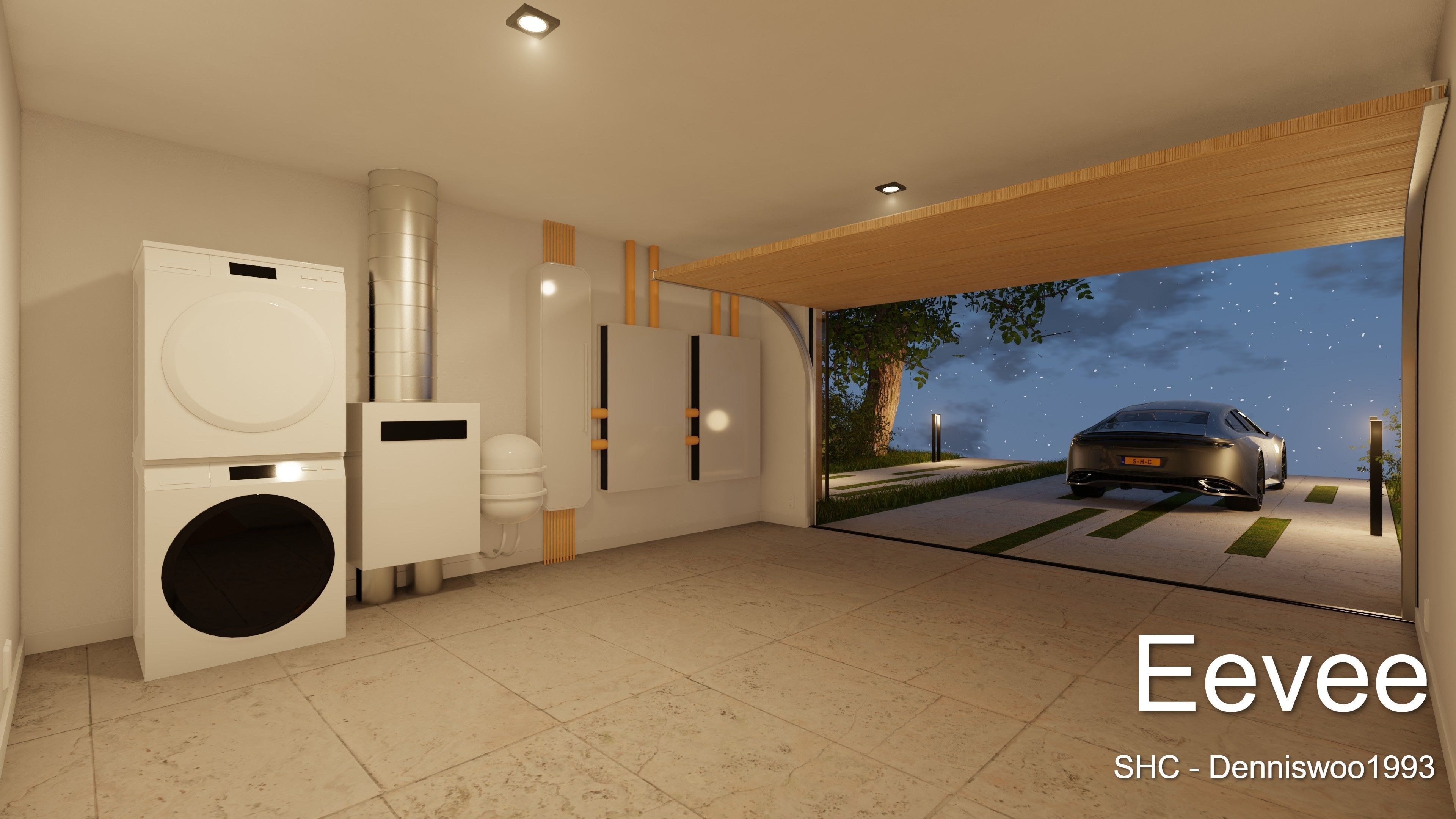 Modern villa 2021 Blender Eevee and Cycles 2 Low-poly 3D model_51