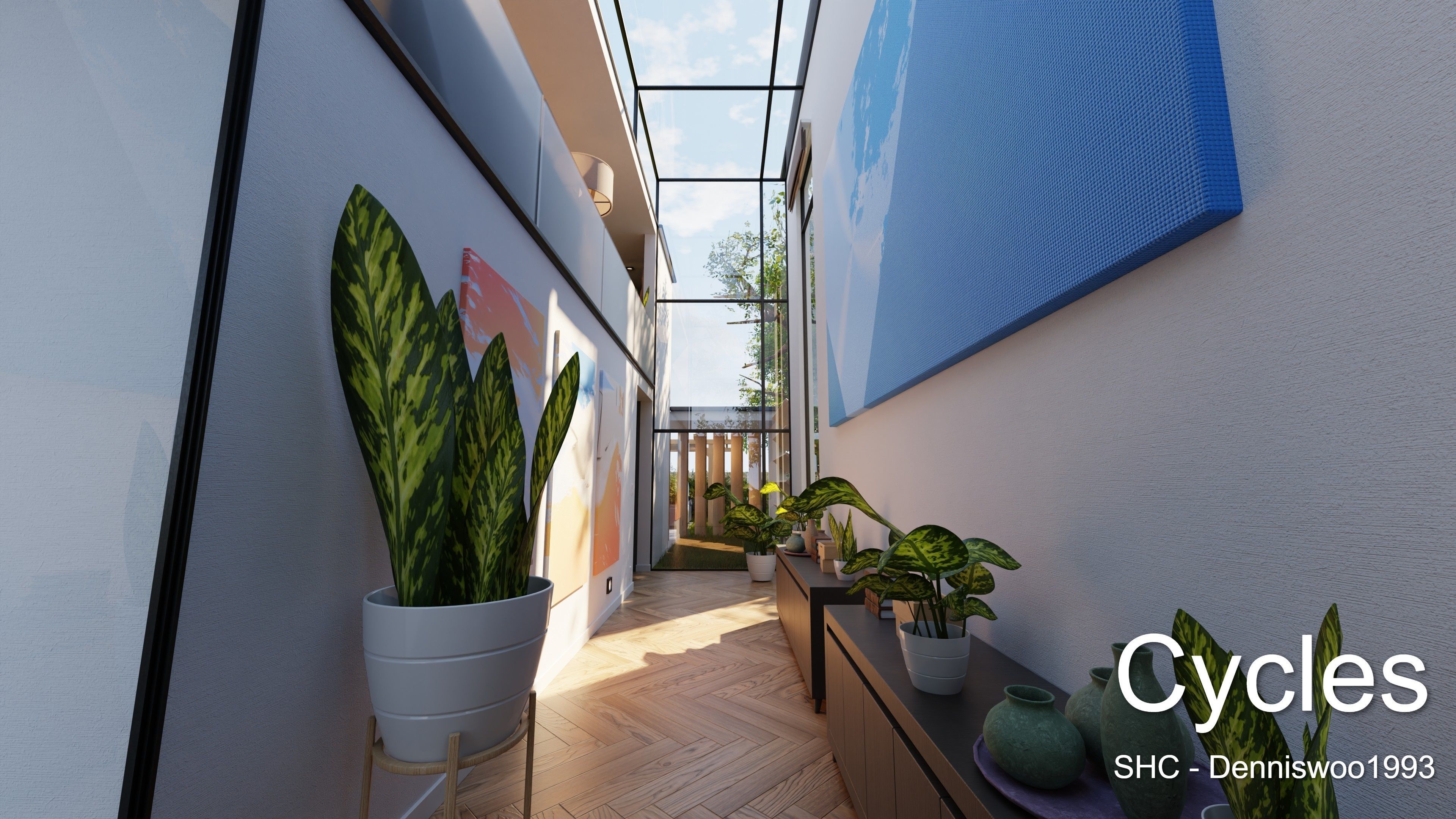 Modern villa 2021 Blender Eevee and Cycles 2 Low-poly 3D model_12