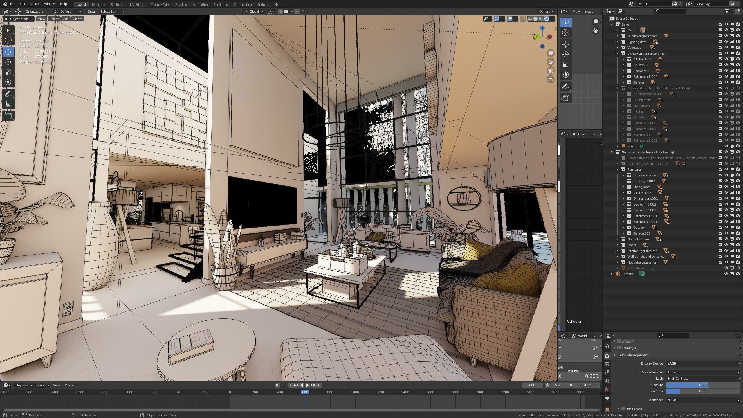 Modern villa 2021 Blender Eevee and Cycles 2 Low-poly 3D model_55
