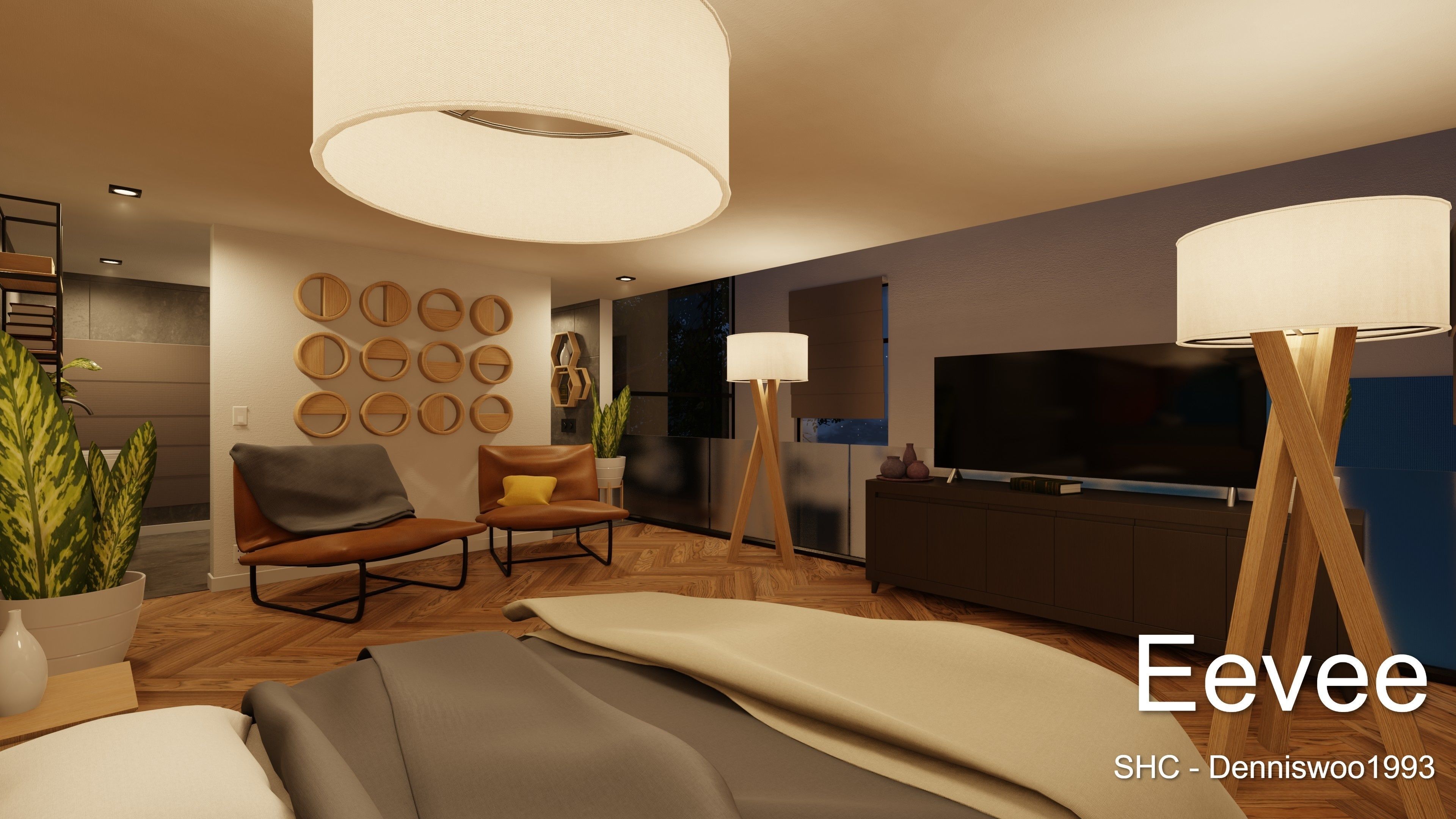 Modern villa 2021 Blender Eevee and Cycles 2 Low-poly 3D model_47
