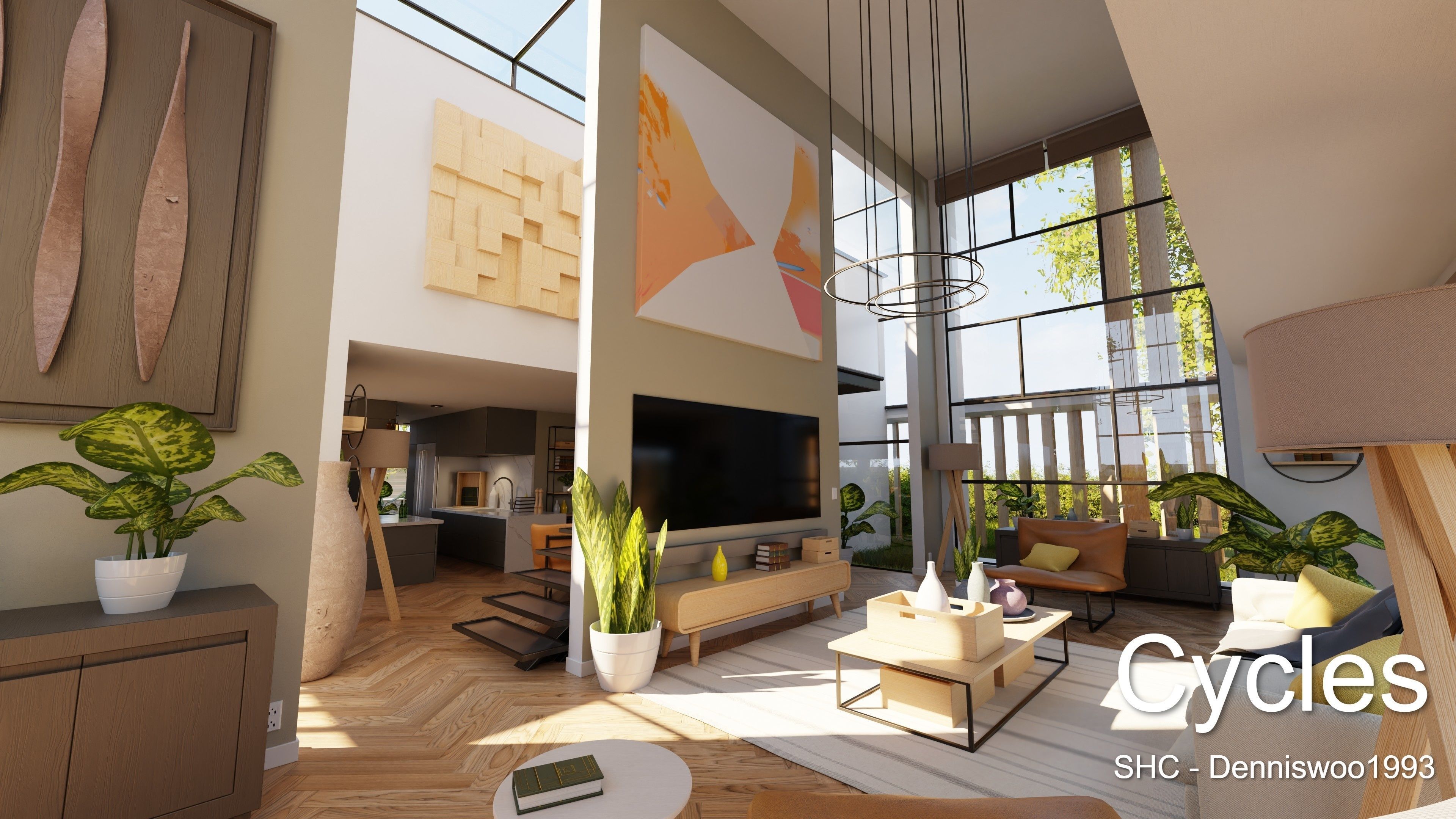 Modern villa 2021 Blender Eevee and Cycles 2 Low-poly 3D model_16