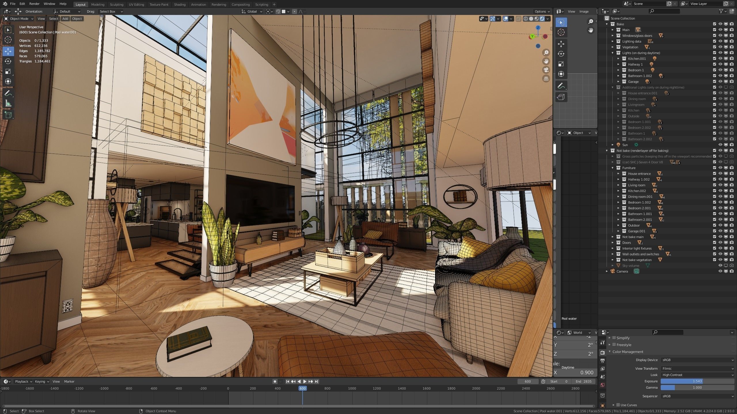 Modern villa 2021 Blender Eevee and Cycles 2 Low-poly 3D model_54