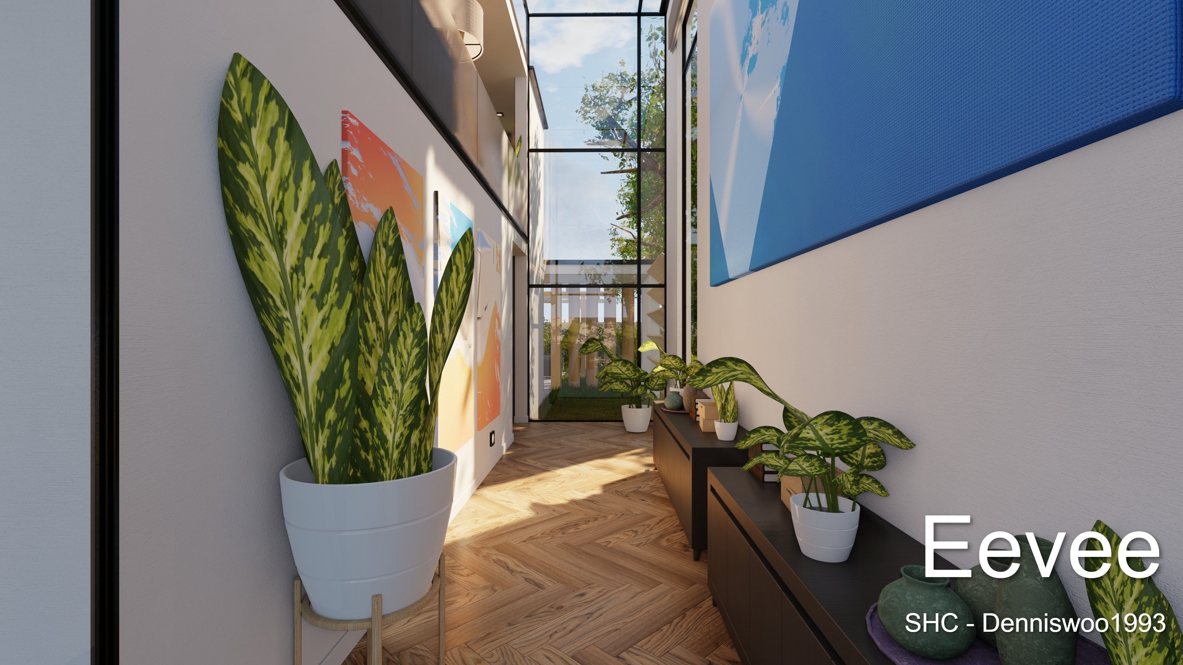 Modern villa 2021 Blender Eevee and Cycles 2 Low-poly 3D model_34