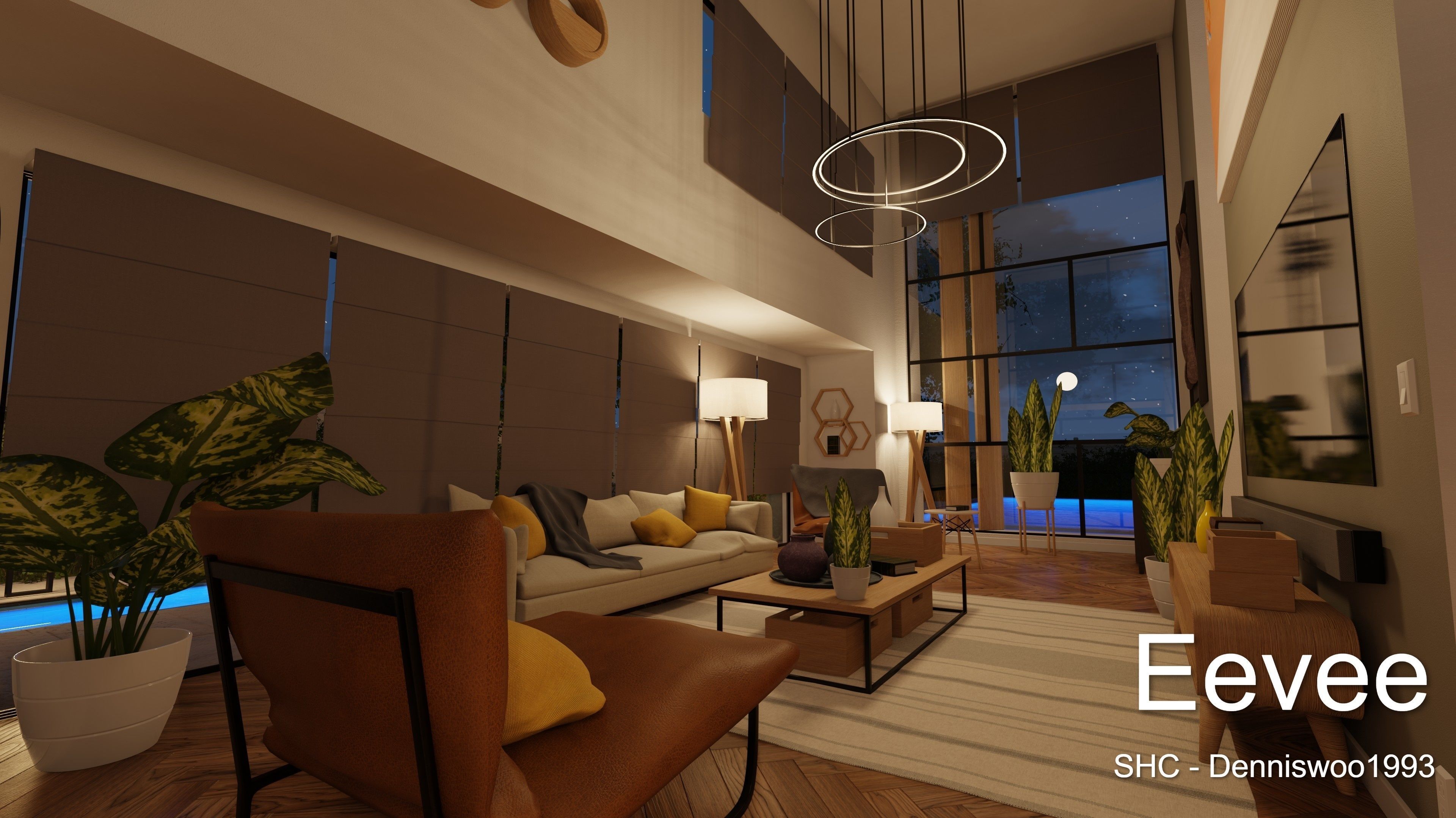 Modern villa 2021 Blender Eevee and Cycles 2 Low-poly 3D model_42