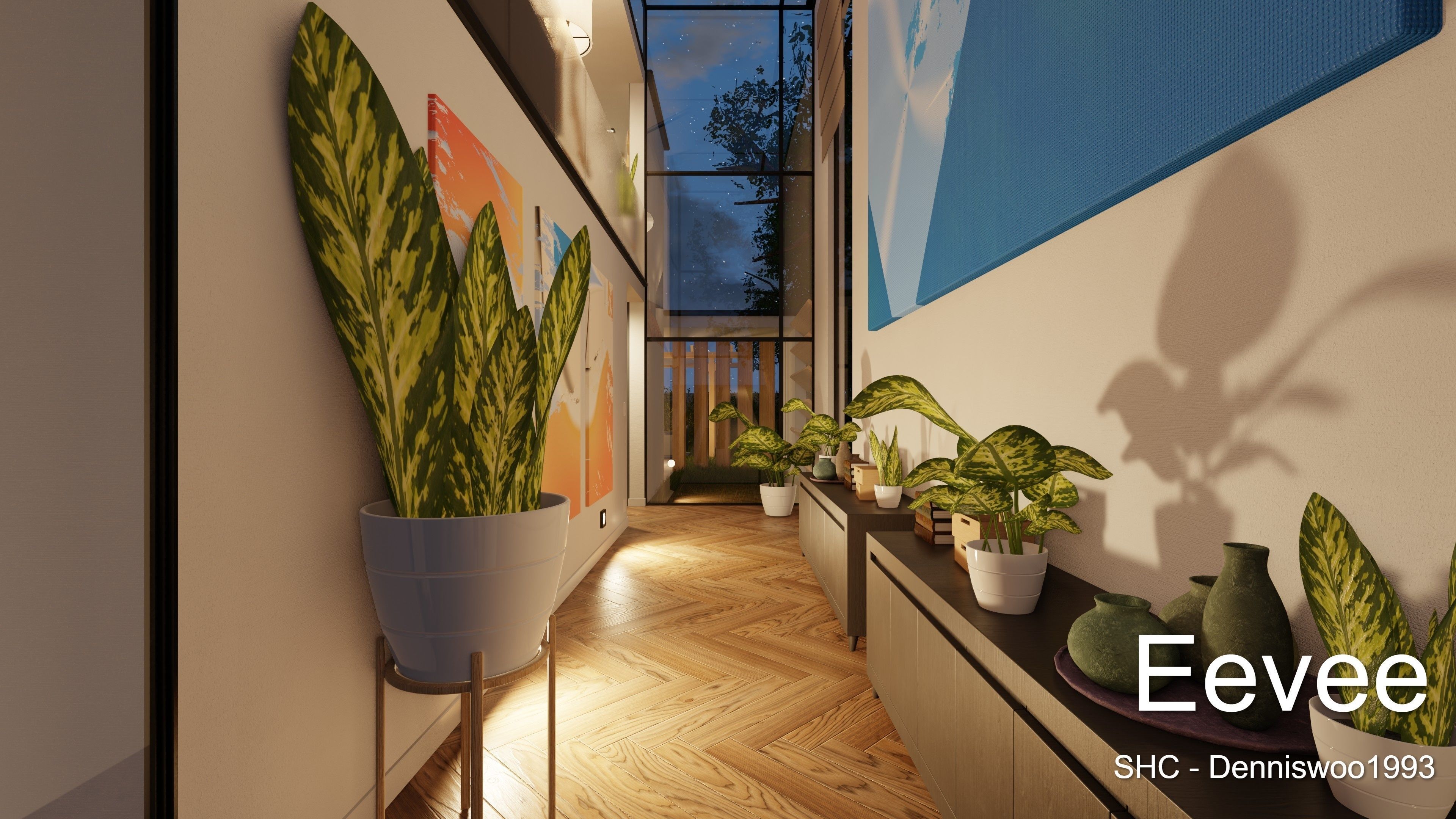 Modern villa 2021 Blender Eevee and Cycles 2 Low-poly 3D model_49