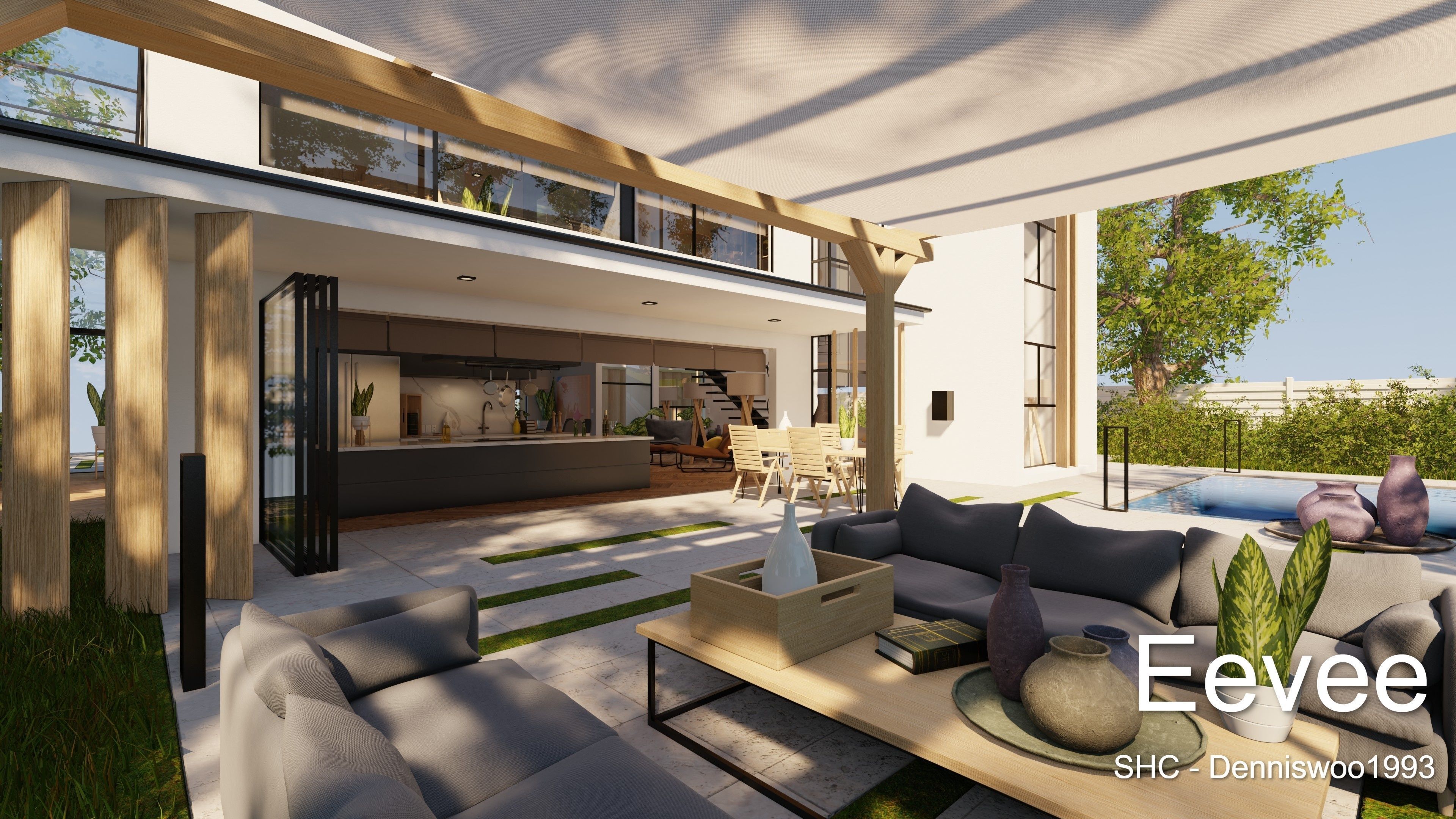 Modern villa 2021 Blender Eevee and Cycles 2 Low-poly 3D model_37