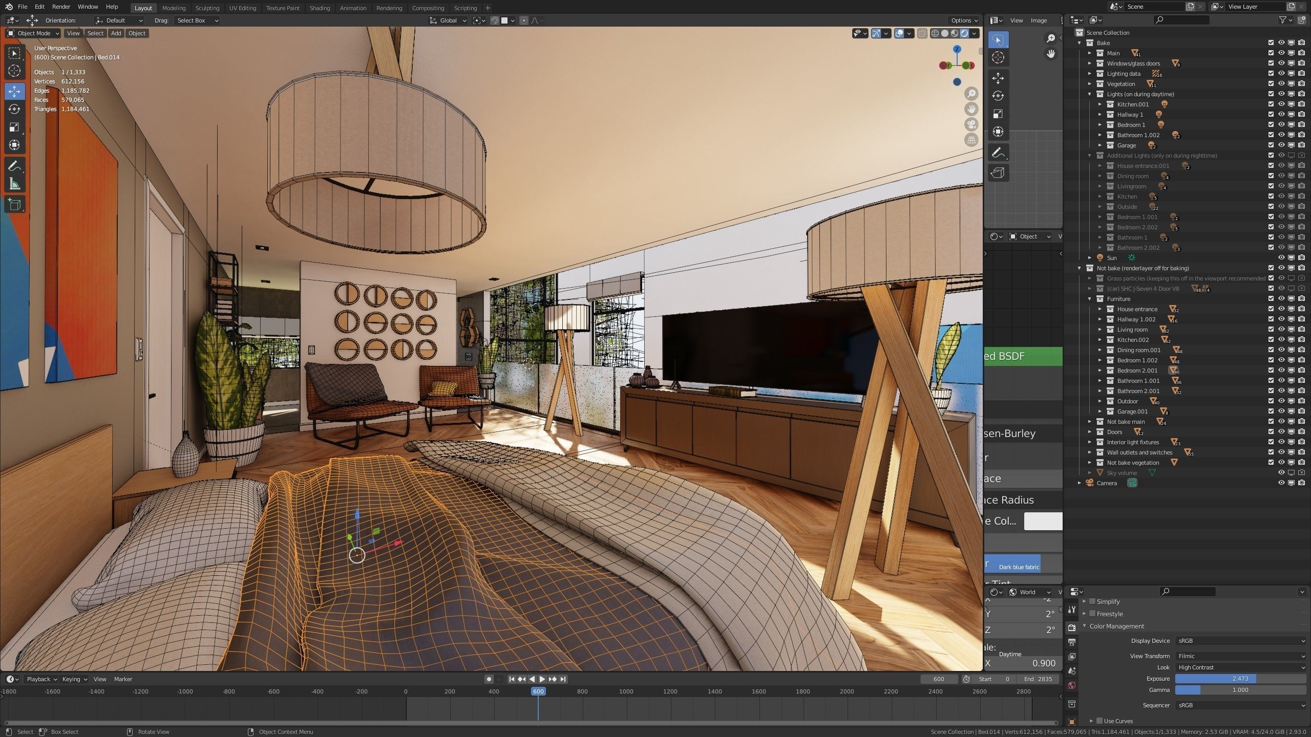 Modern villa 2021 Blender Eevee and Cycles 2 Low-poly 3D model_57