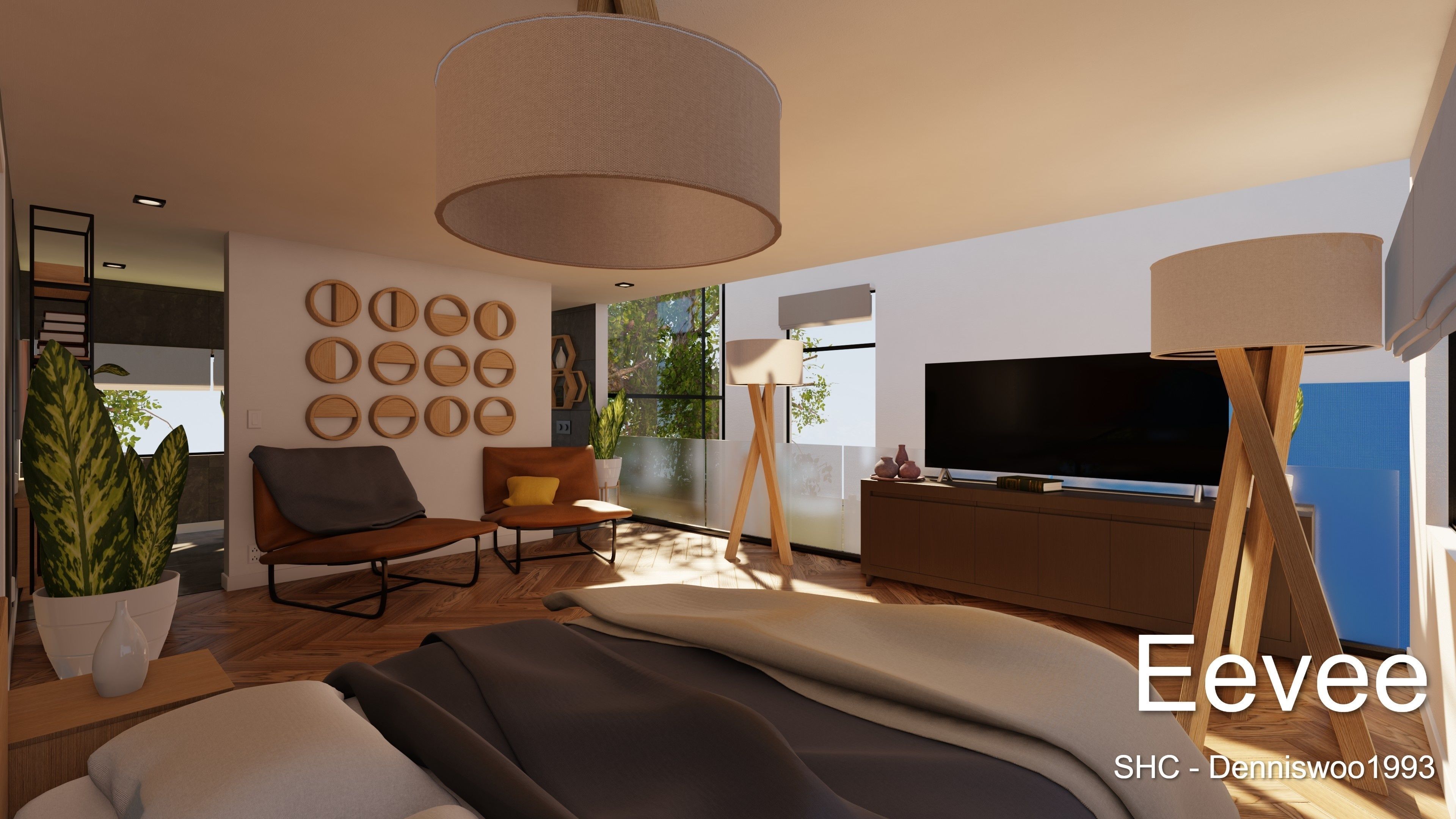 Modern villa 2021 Blender Eevee and Cycles 2 Low-poly 3D model_28