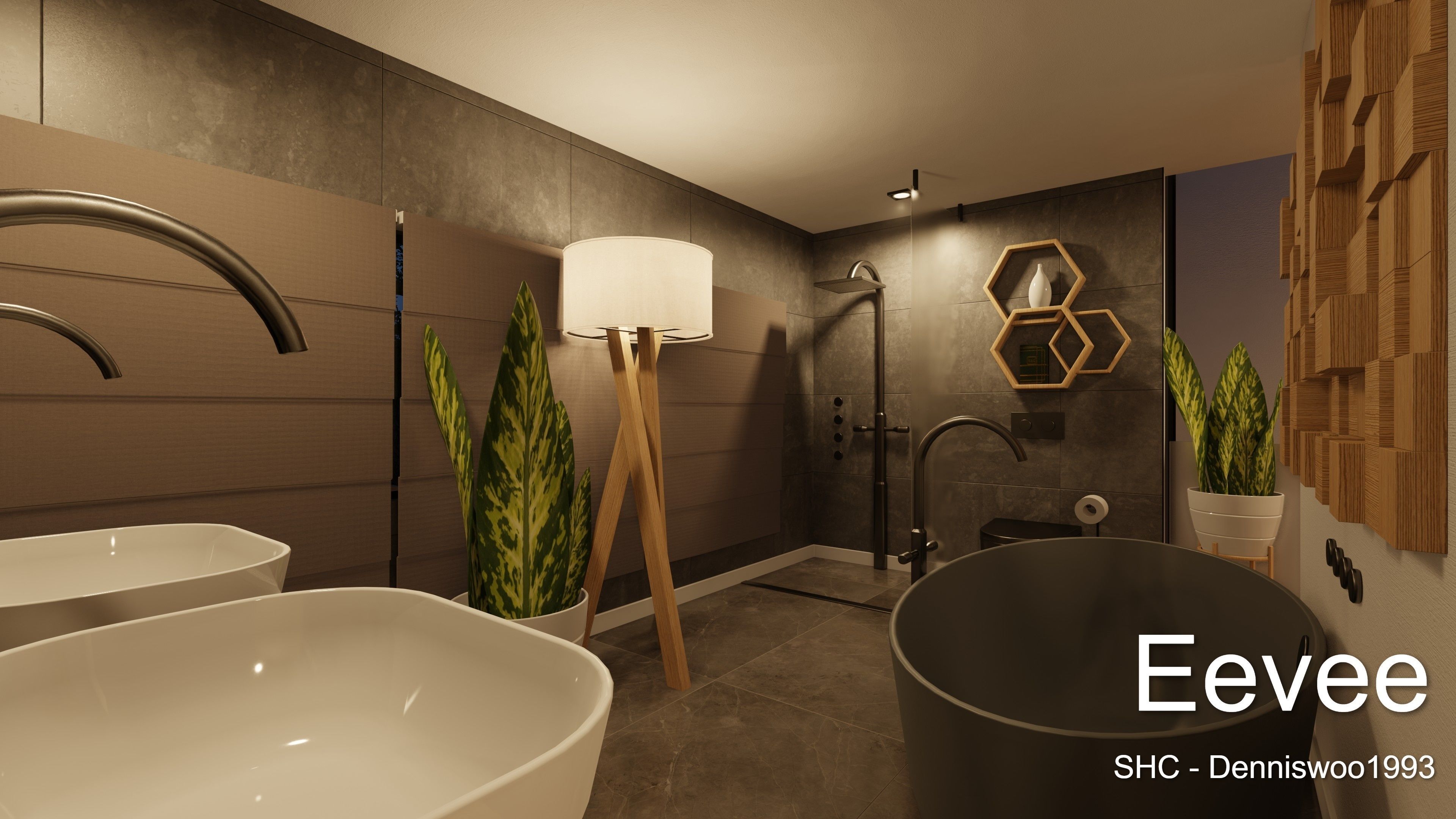 Modern villa 2021 Blender Eevee and Cycles 2 Low-poly 3D model_48