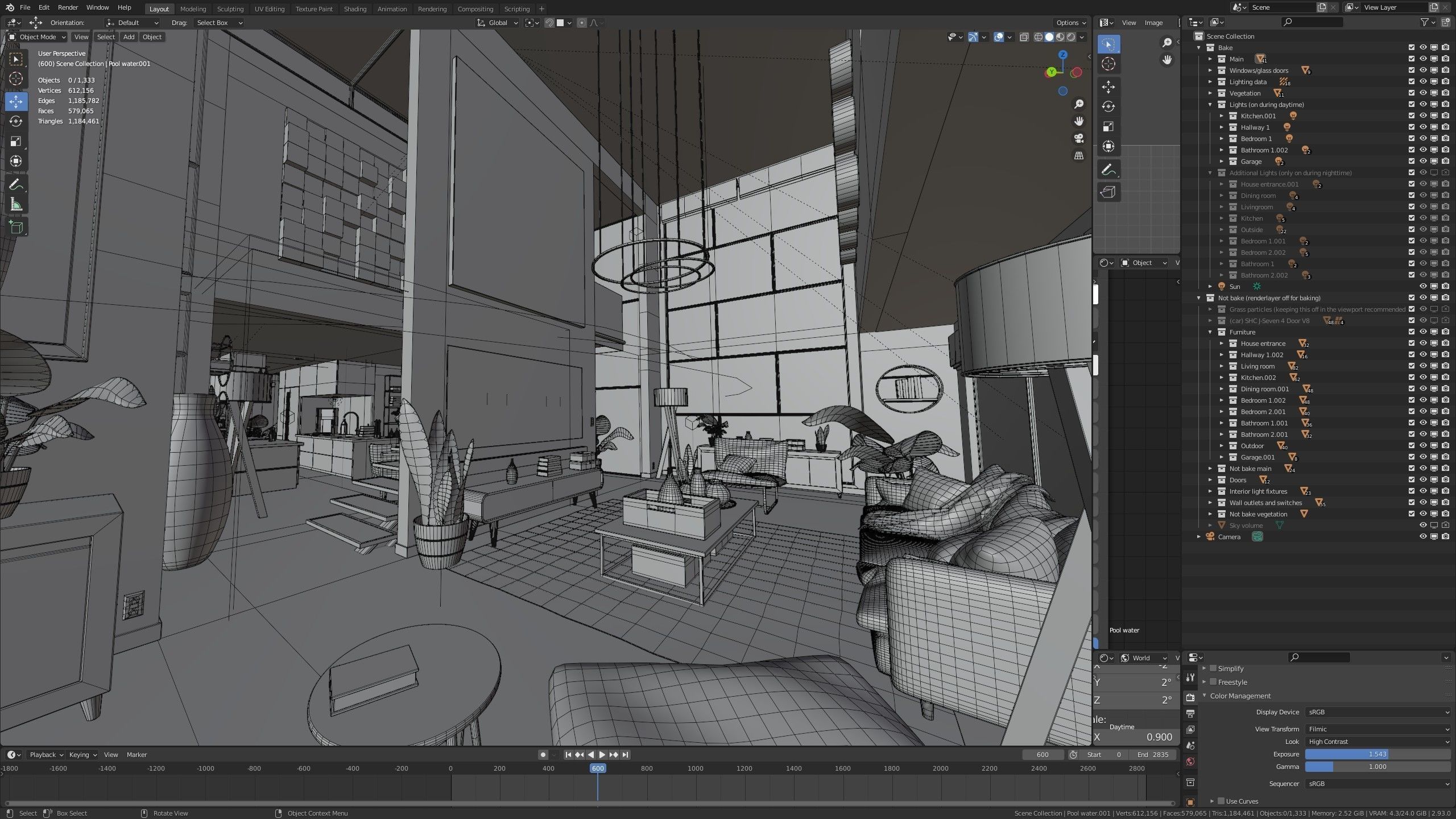 Modern villa 2021 Blender Eevee and Cycles 2 Low-poly 3D model_56