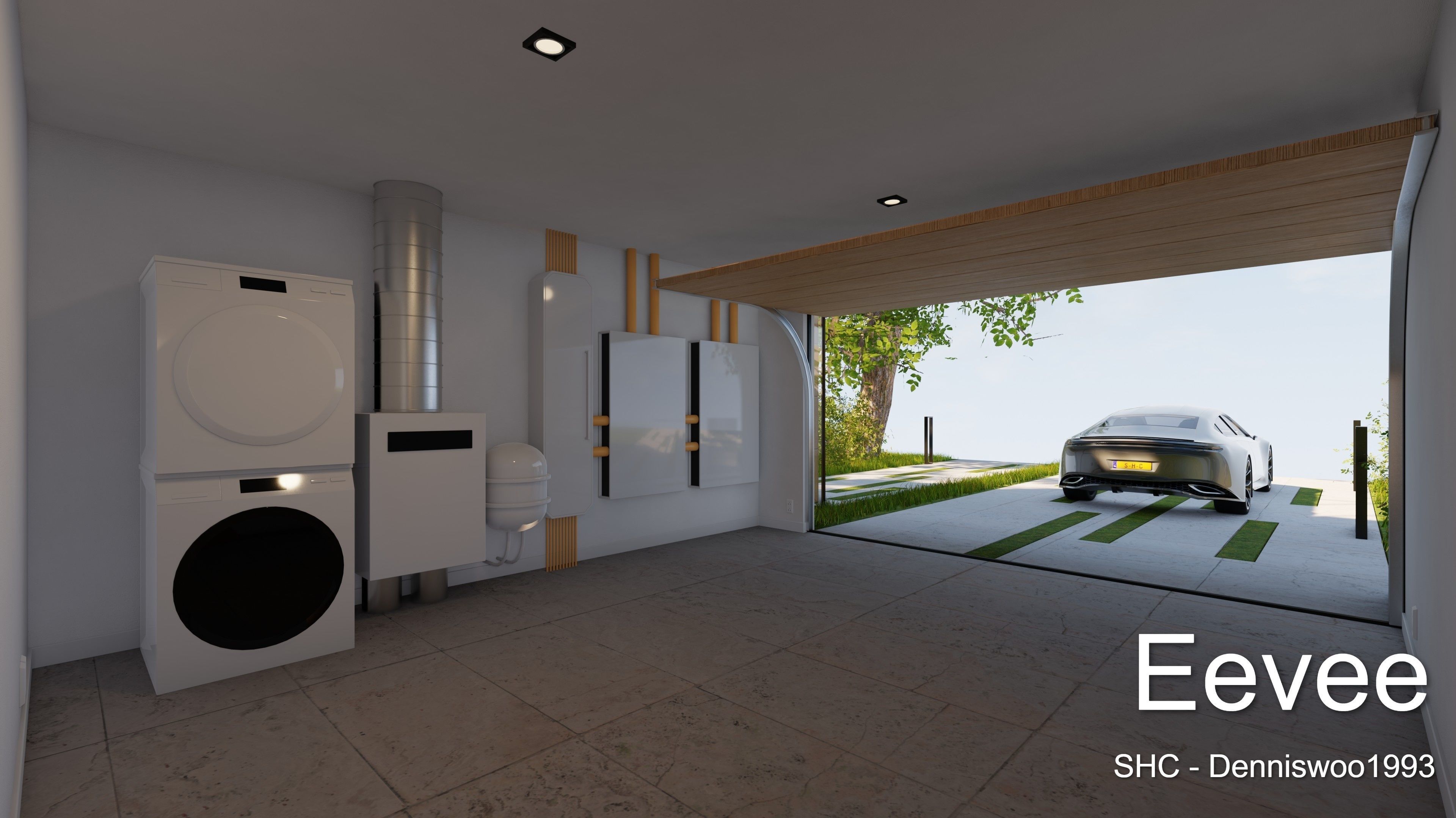 Modern villa 2021 Blender Eevee and Cycles 2 Low-poly 3D model_35