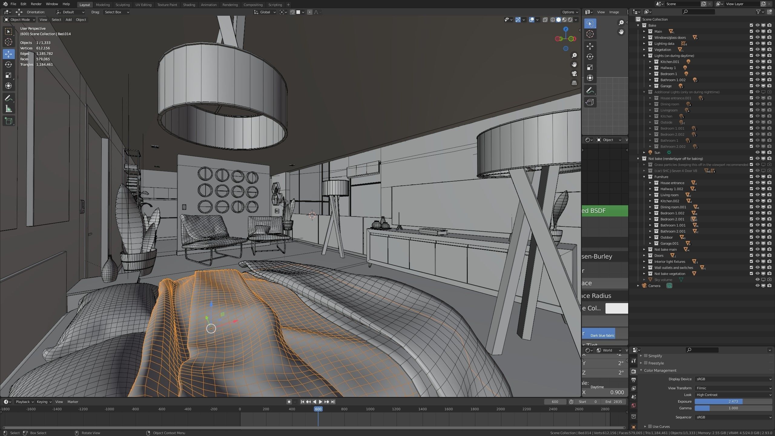 Modern villa 2021 Blender Eevee and Cycles 2 Low-poly 3D model_59