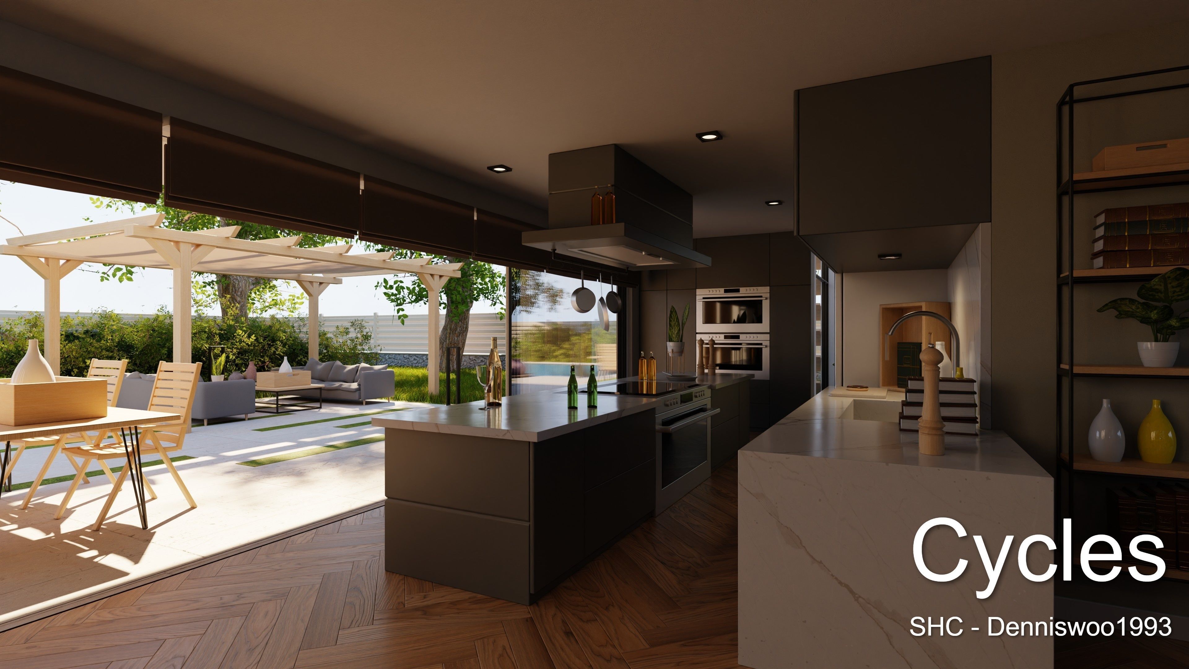 Modern villa 2021 Blender Eevee and Cycles 2 Low-poly 3D model_6