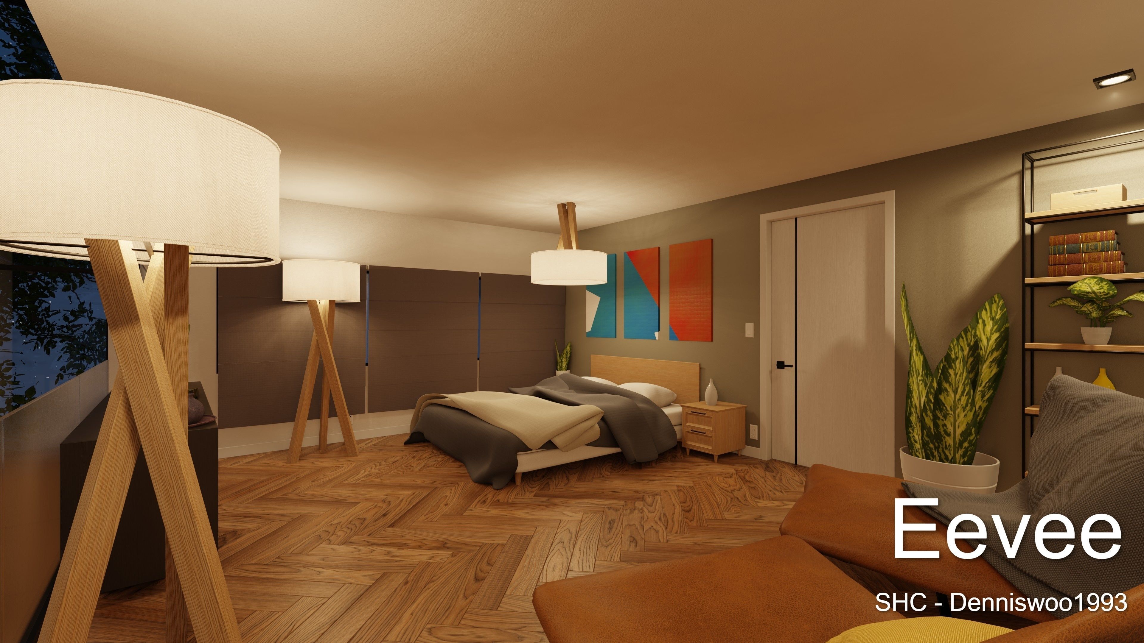 Modern villa 2021 Blender Eevee and Cycles 2 Low-poly 3D model_46