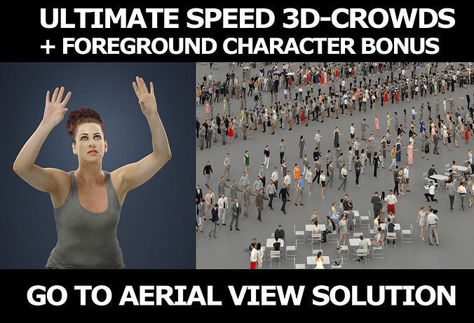 3d crowds and foreground Yearn sports Volleyball woman 3D Model Collection