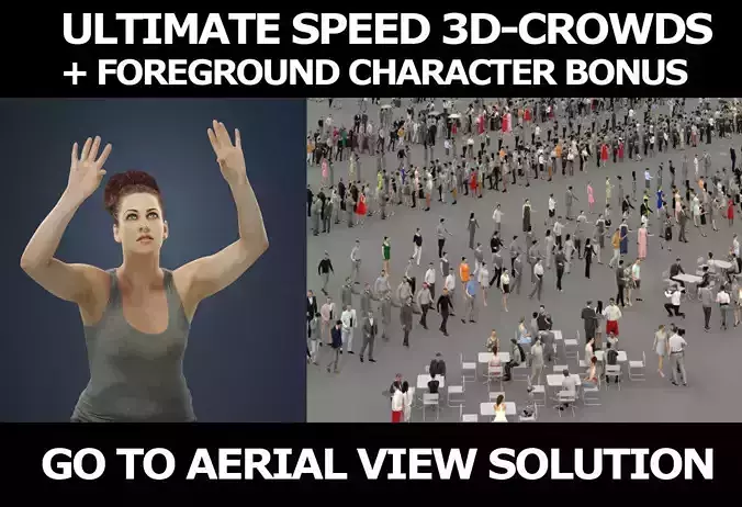 3d crowds and foreground Yearn sports Volleyball woman 3D Model Collection