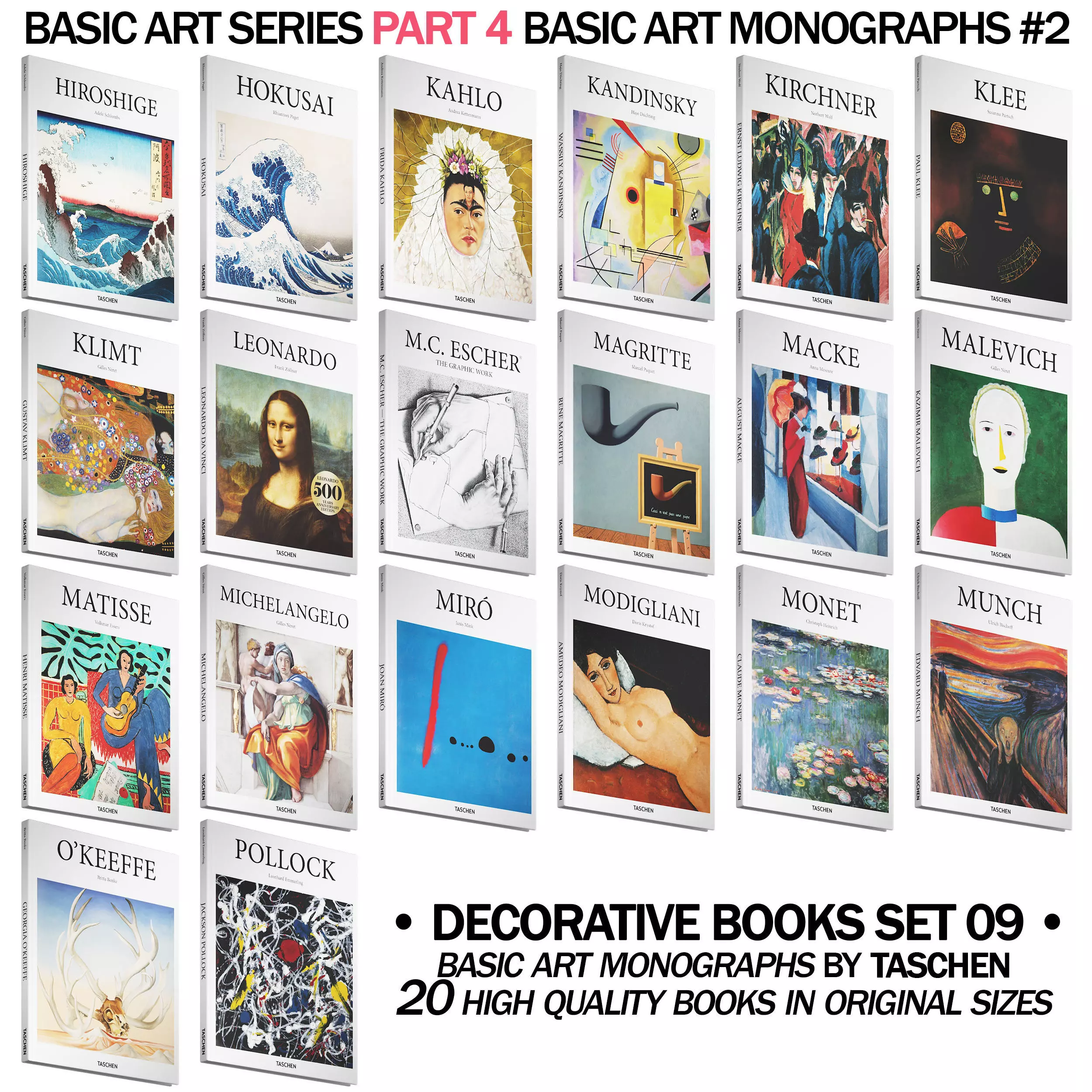 050 Decorative books set 09 Basic Art Series PART 04 3D model