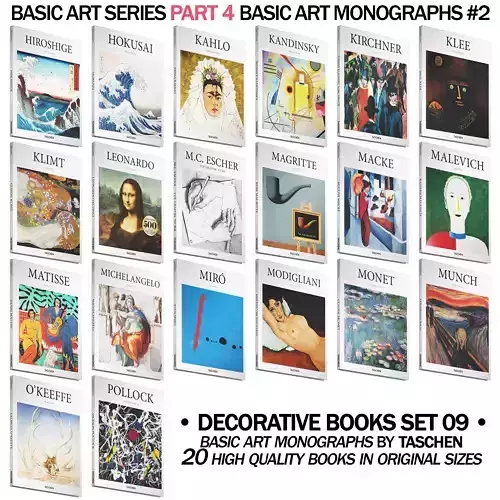 050 Decorative books set 09 Basic Art Series PART 04 3D model