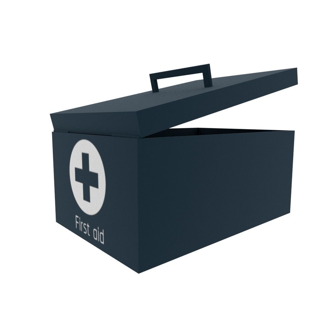 First aid bag Low-poly 3D model_5