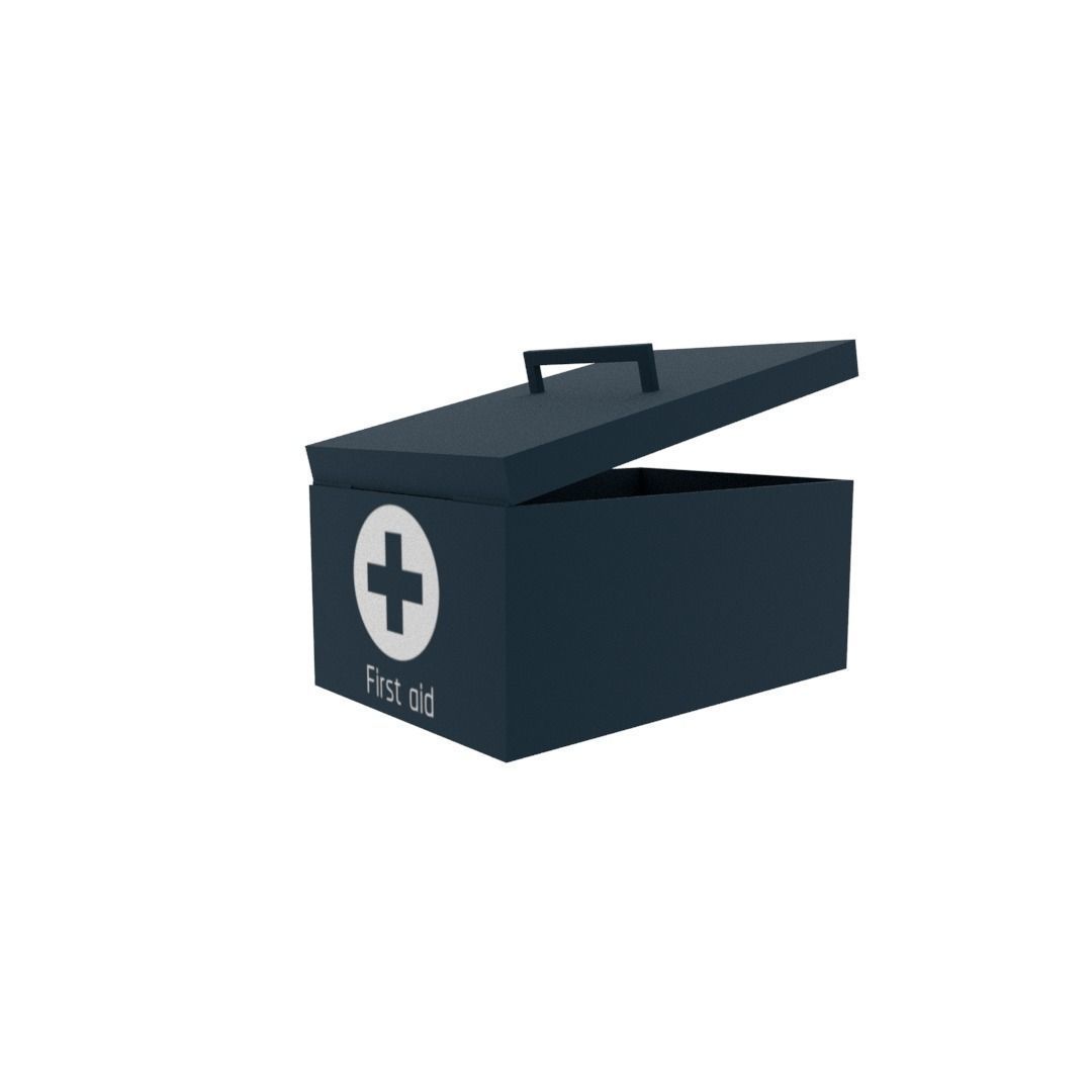 First aid bag Low-poly 3D model_4