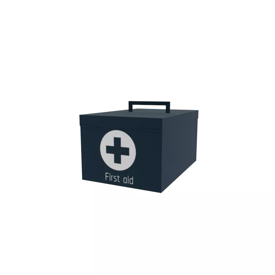 First aid bag Low-poly 3D model_0