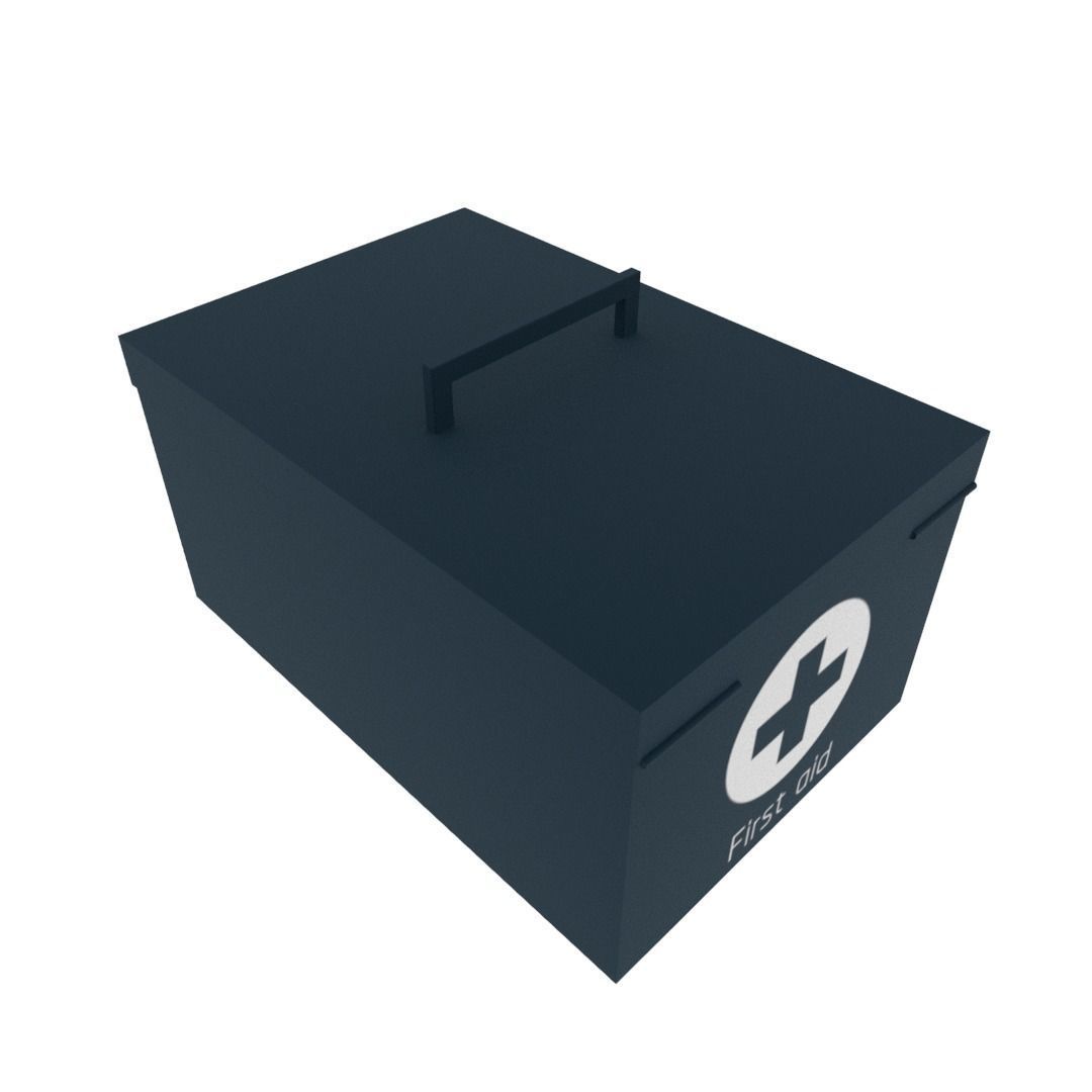 First aid bag Low-poly 3D model_9