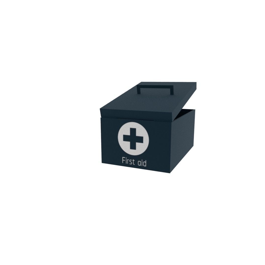 First aid bag Low-poly 3D model_1