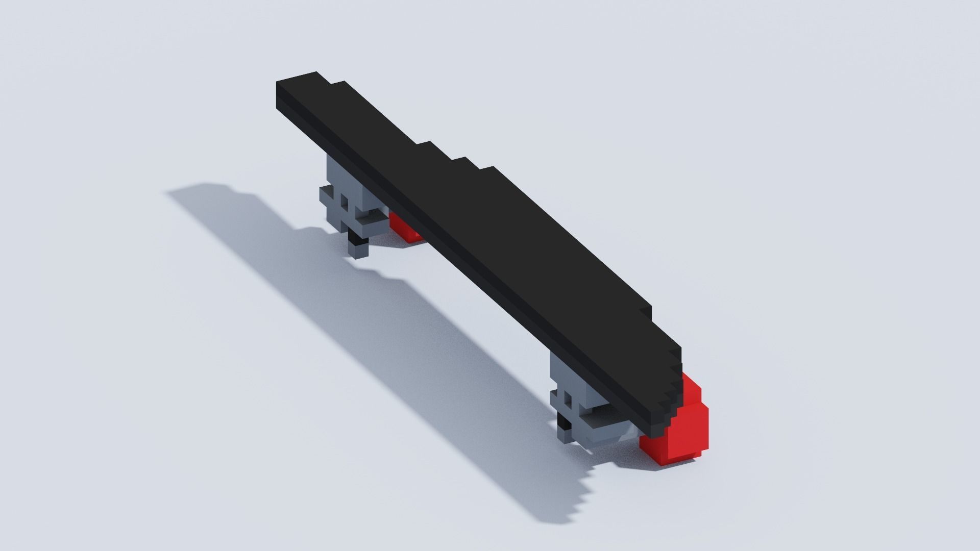 VOXEL SKATEBOARD T1 Low-poly 3D model_7