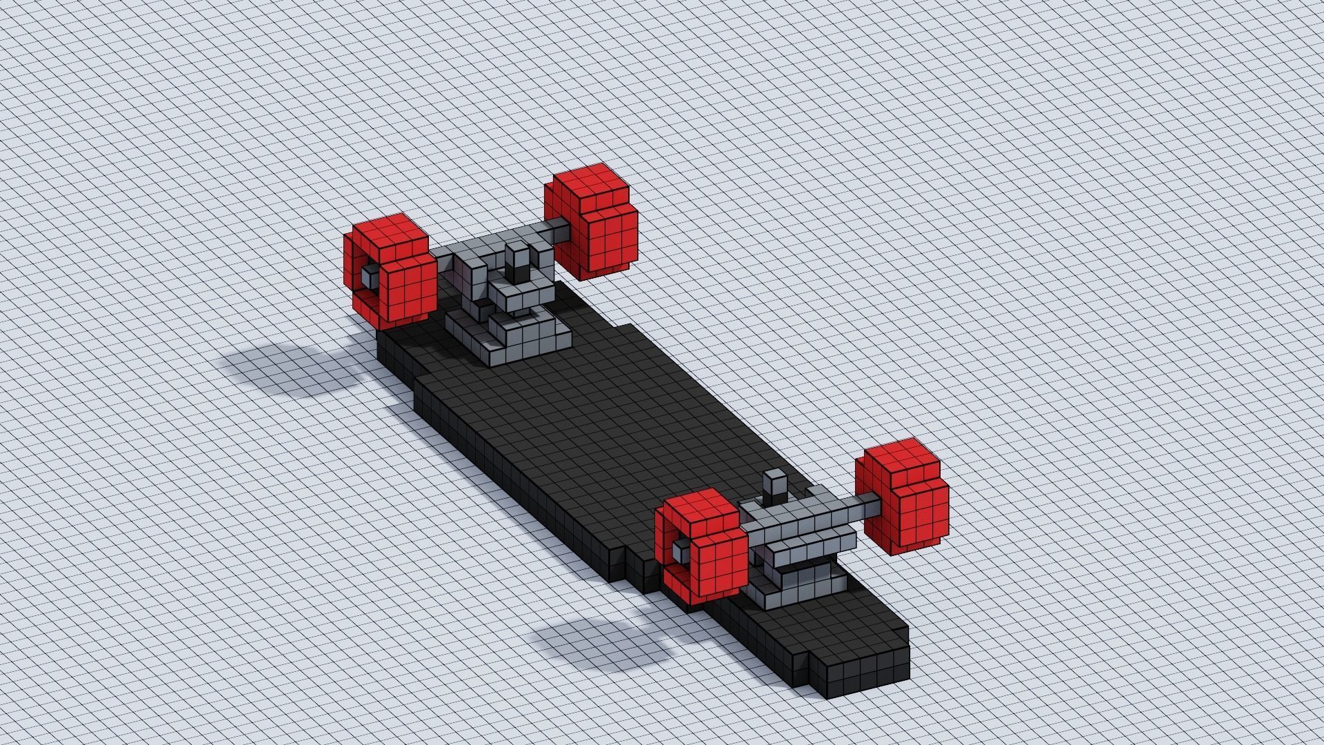 VOXEL SKATEBOARD T1 Low-poly 3D model_18